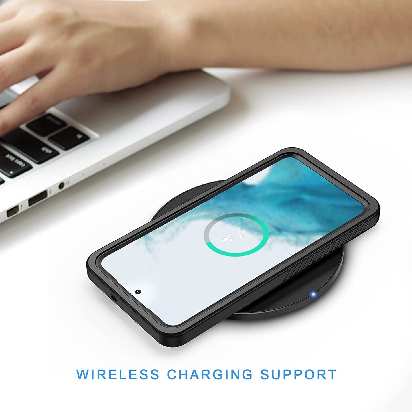 Lanhiem Samsung Galaxy S22 Case, IP68 Waterproof Dustproof, Built-In Screen Protector, Rugged Full Body Shockproof Protective Cover for Galaxy S22 5G 6.1 Inch, Black/Clear  Lanhiem   