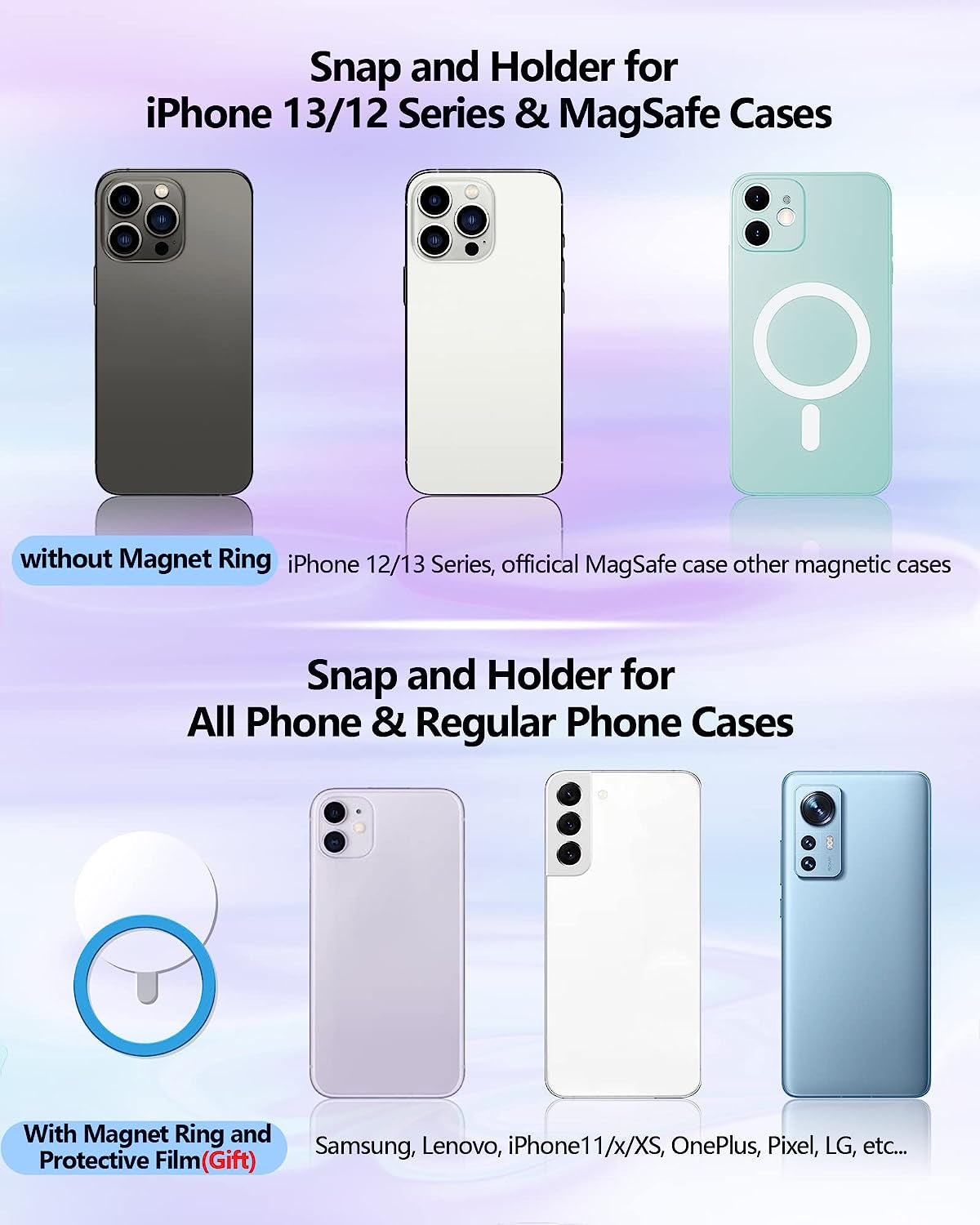 Magnetic Phone Grip (Maggo) Removable Phone Holder Stand Adjustable Finger Ring Grip Compatible with Magsafe for All Smartphone/Case (Rose Gold)  Shenzhen Debao Keji Youxian Gongsi   