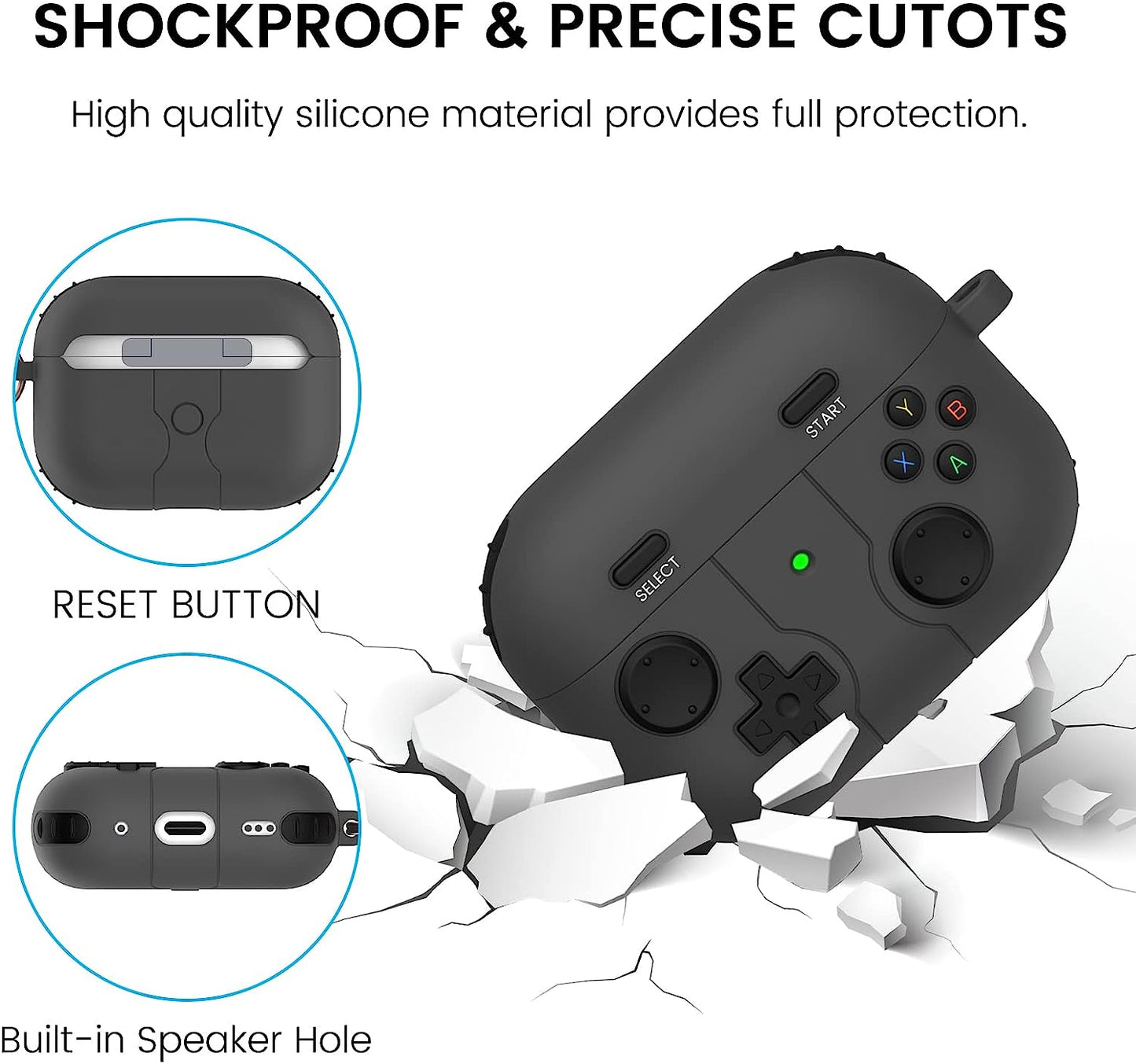 2 Pack for Airpods Pro 2Nd Generation Case, Game Console Design Fashion Cool Airpods Pro 2 Case with Keychain for Men Women Soft Silicone Protective Cover Skin for Apple Airpods Pro 2Nd Gen 2022  LDSXAY   