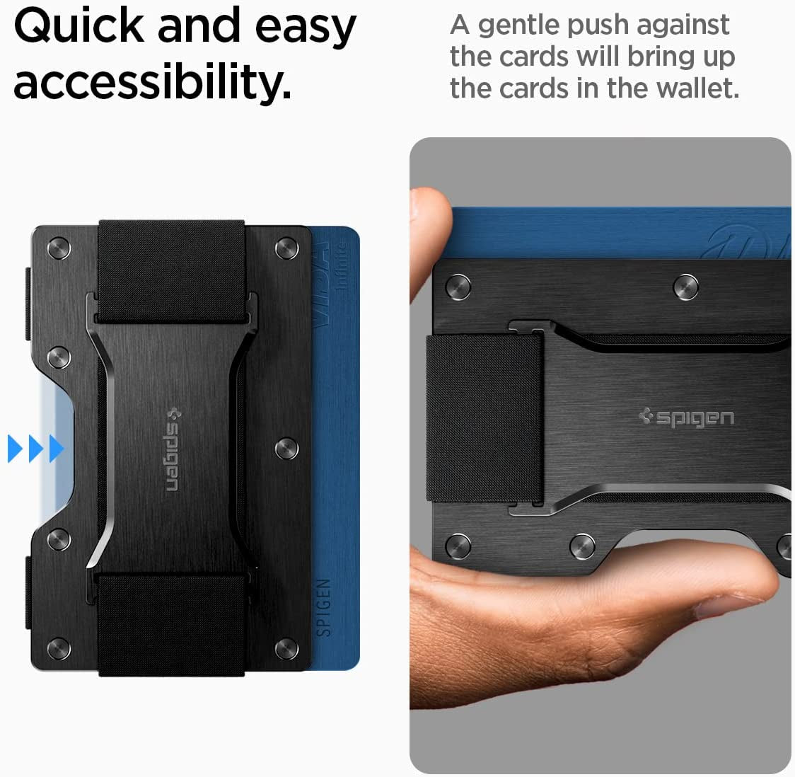 Spigen RFID Blocking Metal Wallet S Slim Minimalist Credit Card Holder for Men and Women with Cash Strap - Black  Spigen   