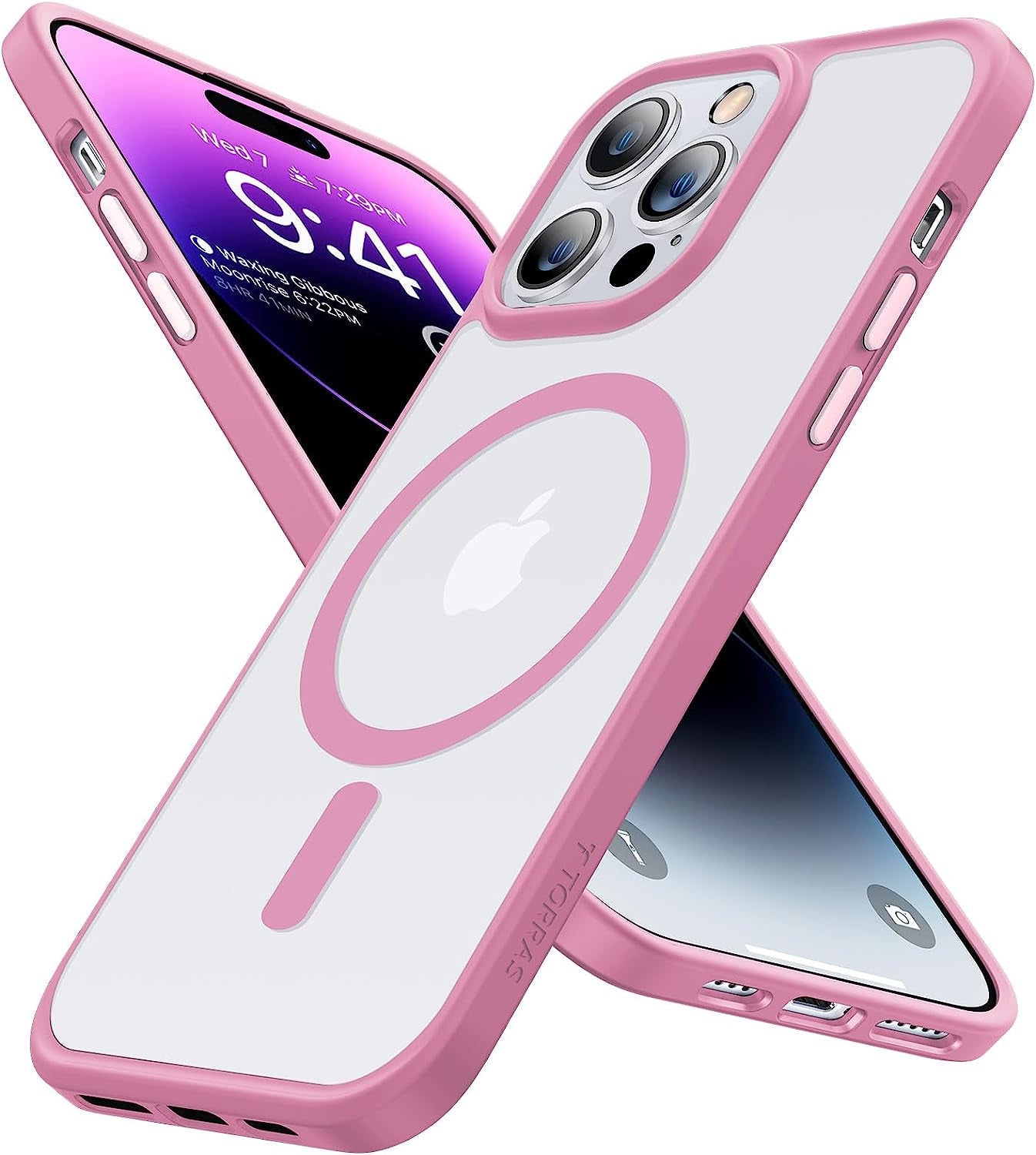 TORRAS Magnetic Guardian Iphone 14 Pro Max Case [Military Grade] [Magsafe Compatible] Slim Translucent 6.7" - Deep Purple  TORRAS   