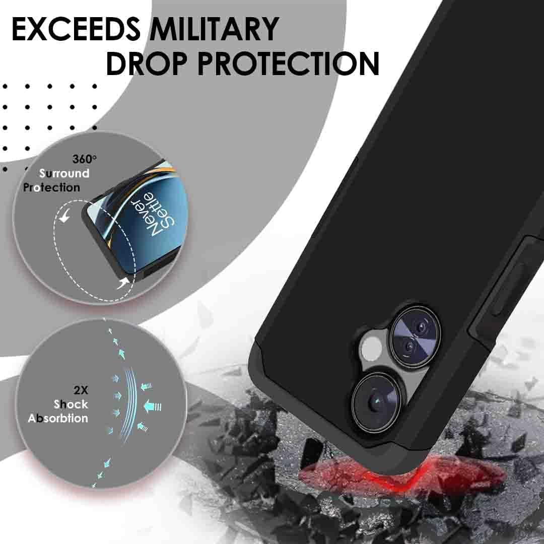 Hrwireless Compatible for Oneplus Nord N30 5G Case Cover with [HD Tempered Glass] Strong Heavy Duty [Shockproof] [Magnetic Mount Friendly] Minimalistic Original Design for Protection  HRWireless   