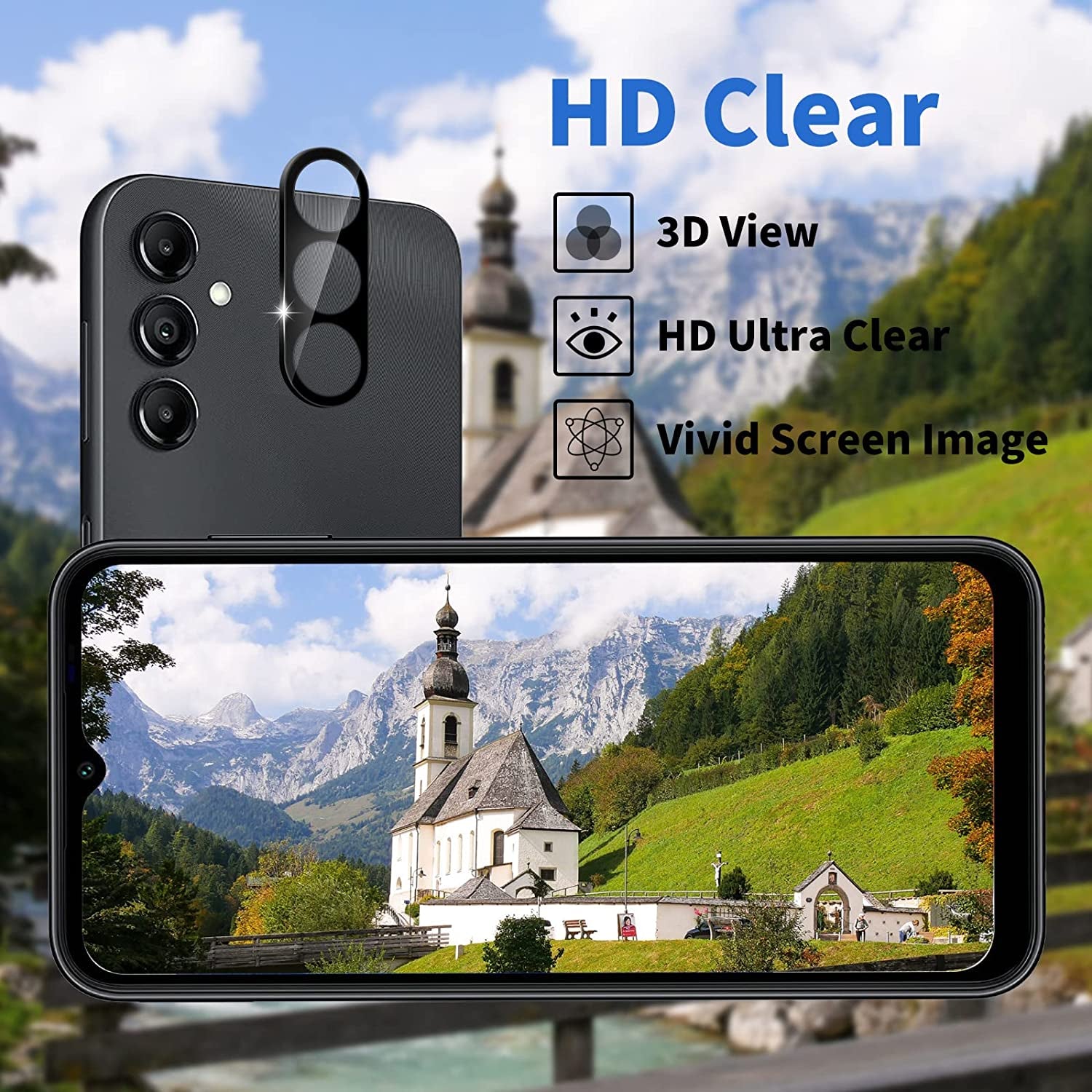 [3+3 Pack] Galaxy A14 Screen Protector with Camera Lens Protector, HD Tempered Glass Film, 9H Hardness, anti Scratch, Easy Installation, Bubble Free for Samsung Galaxy A14 5G  Corefyco Direct   