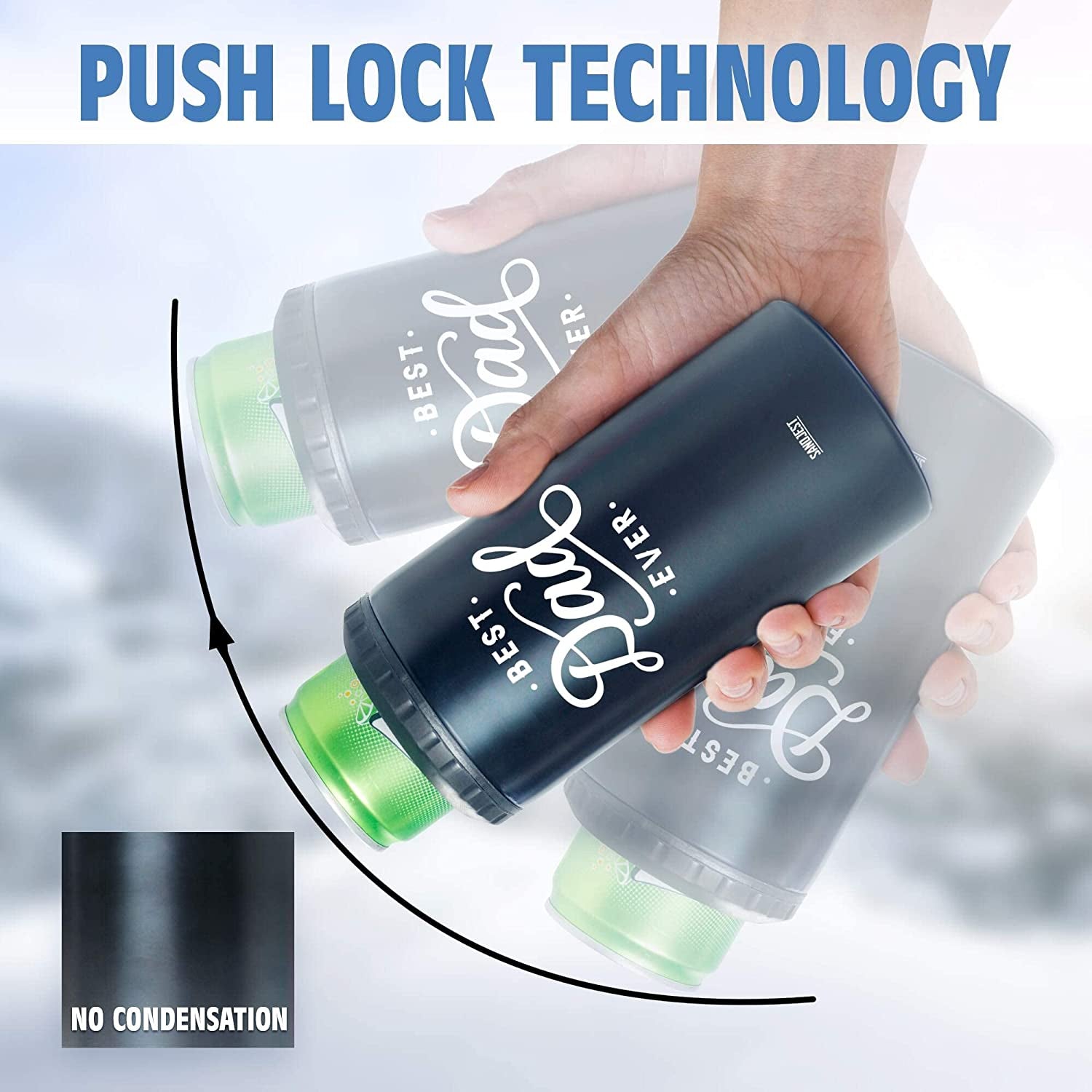 SANDJEST 4-In-1 Best Dad Ever Tumbler Gifts for Dad from Daughter Son - 12Oz Dad Can Cooler Tumblers Travel Mug Cup - Stainless Steel Insulated Cans Coozie Christmas, Birthday, Father'S Day Gift  SANDJEST   