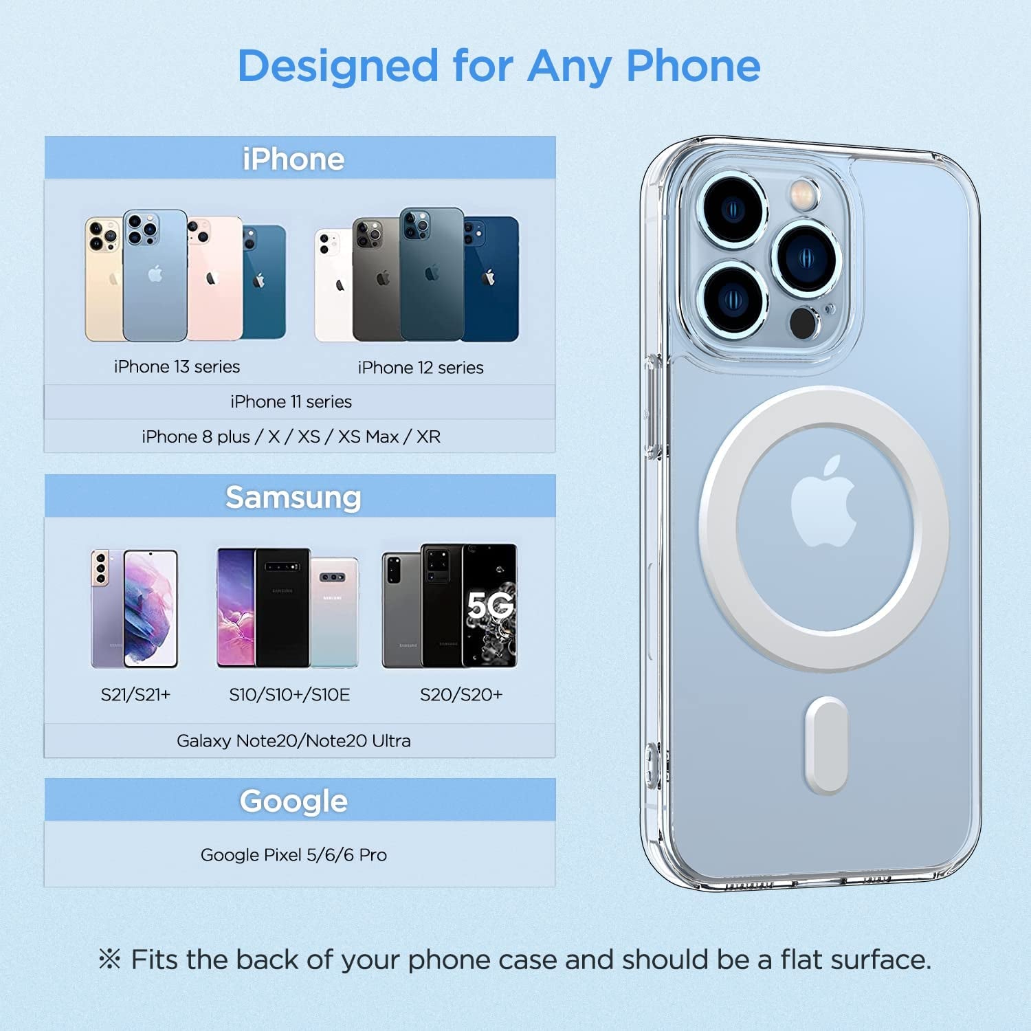 OUTXE Magnetic Adapter Ring 2 Pack, Universal Magnet Sticker Compatible with Magsafe Accessories & Wireless Charging for Iphone 14/13/12/11 Mini Pro Max, Galaxy S22/S21 Fe Ultra and Phone Case -White  OUTXE   