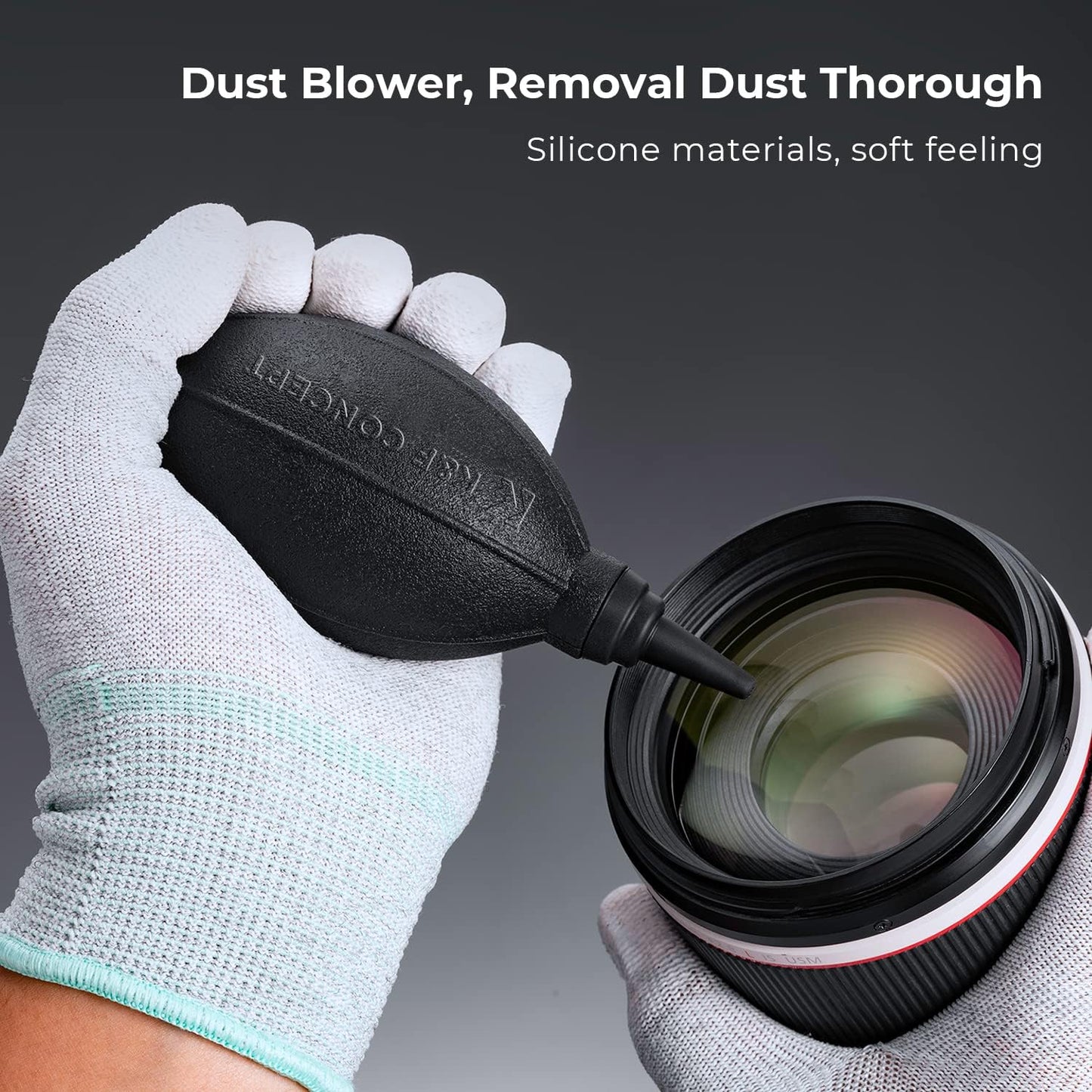 K&F Concept 9-In-1 Camera Lens Cleaning Kit for DSLR Camera Lens Filter Cell Phones with Air Blowing, Vacuum Cleaning Cloth*6, 15Ml Cleaning Cloths Liquid, Lens Cleaning Pen  Shenzhen Zhuoer Photograph   