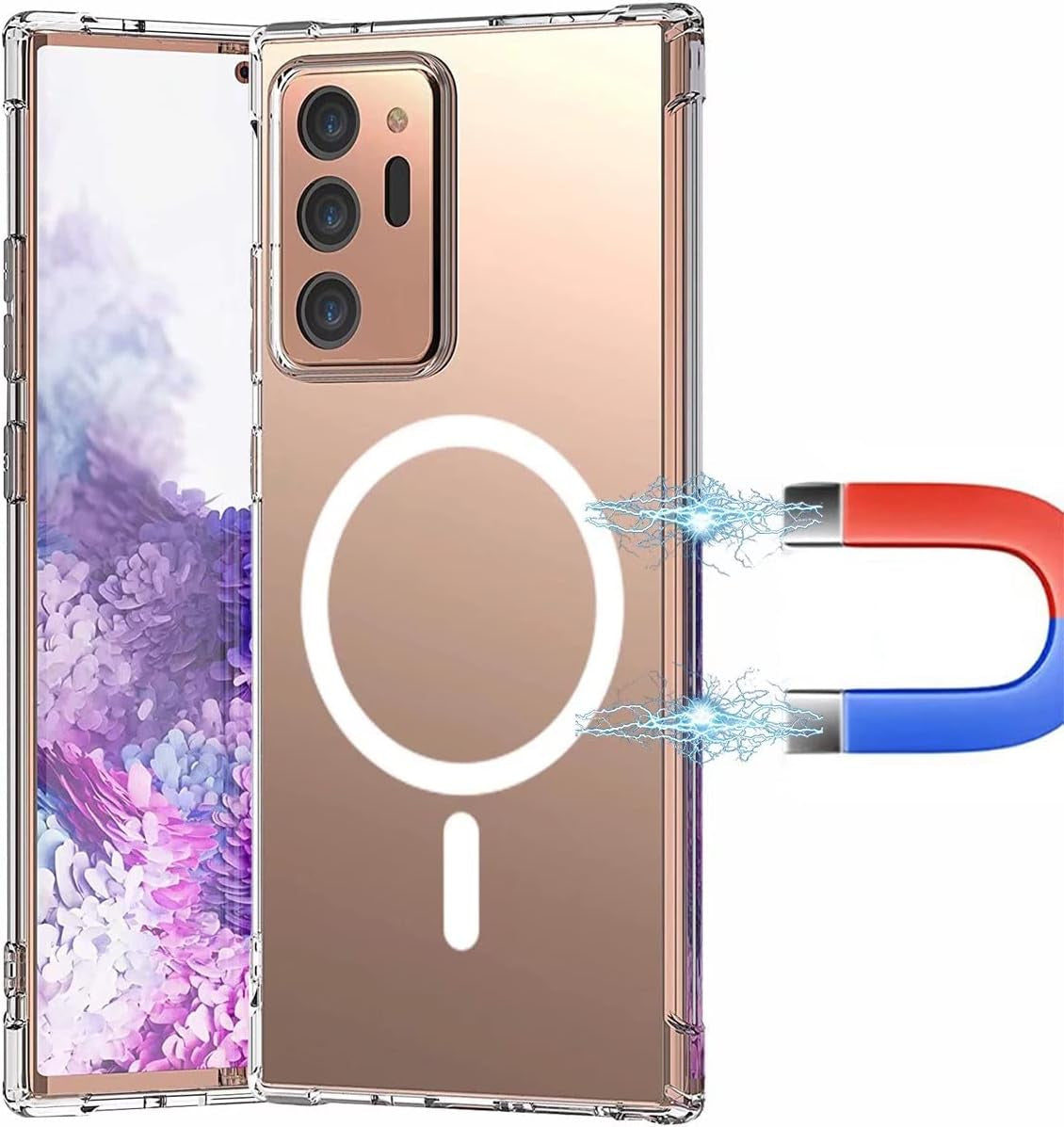 Pinggoo Clear Magnetic Case for Samsung Galaxy Note 20 Ultra - Magsafe Compatible, Soft TPU Bumper, Slim Fit, Shockproof, Anti-Yellow  PingGoo   