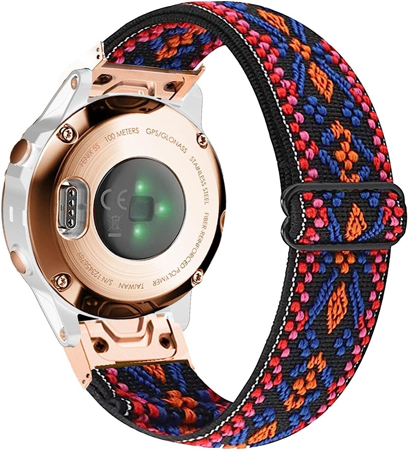 Abanen Elastic Watch Bands for Fenix 7S / Fenix 6S / Fenix 5S / Descent Mk2S, Quick Fit 20Mm Soft Nylon Stretchy Embroidery Loop Breathable Wristband Strap for Garmin Fenix 5S Plus  Abanen Red Orange  