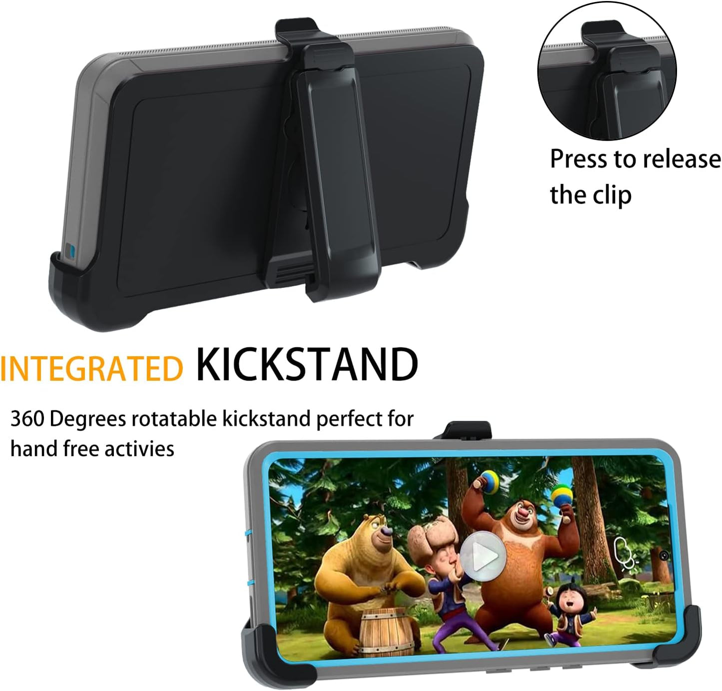 Case for Galaxy A53 5G,Samsung A53 Heavy Duty Case[ with Clip][Shockproof] [Dropproof] [Dust-Proof], Case for Samsung Galaxy A53(Gray/Skyblue)  muitq   