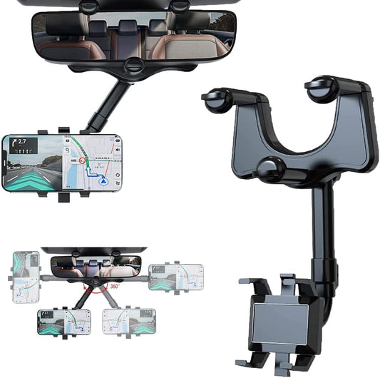 2022 New Version-Car Phone Holder Mount, Rearview Mirror Phone Holder for Car, 360°Rotatable and Retractable Car Phone Holder, Multifunctional Phone Mount for Car, for All Mobile Phones  Ylahdent   