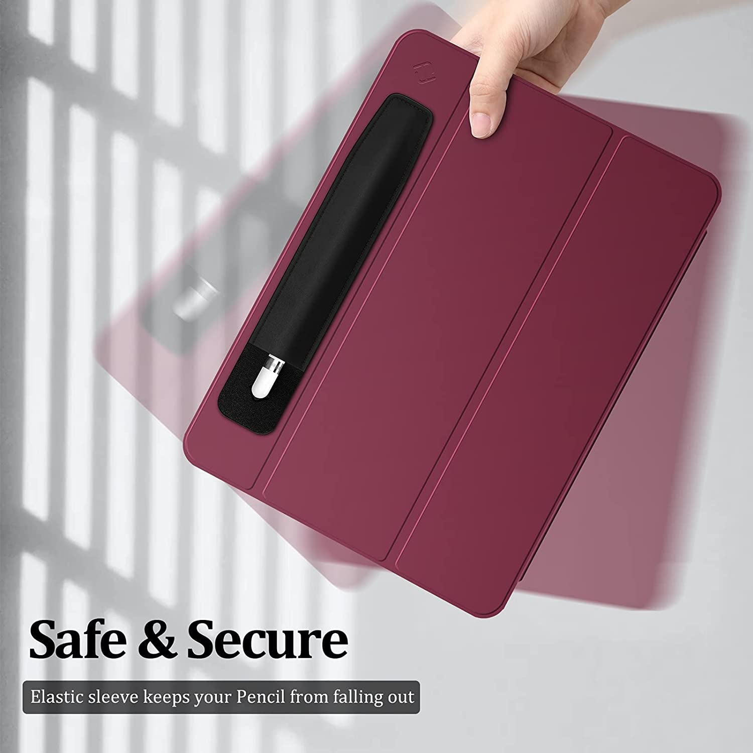 Fintie Pencil Holder Sticker Compatible with Apple Pencil 1St and 2Nd Generation, Elastic Pencil Stylus Pocket, Adhesive Leather Pen Pouch Sleeve Attached to Case for Stylus Pens, Black  FINTIE   