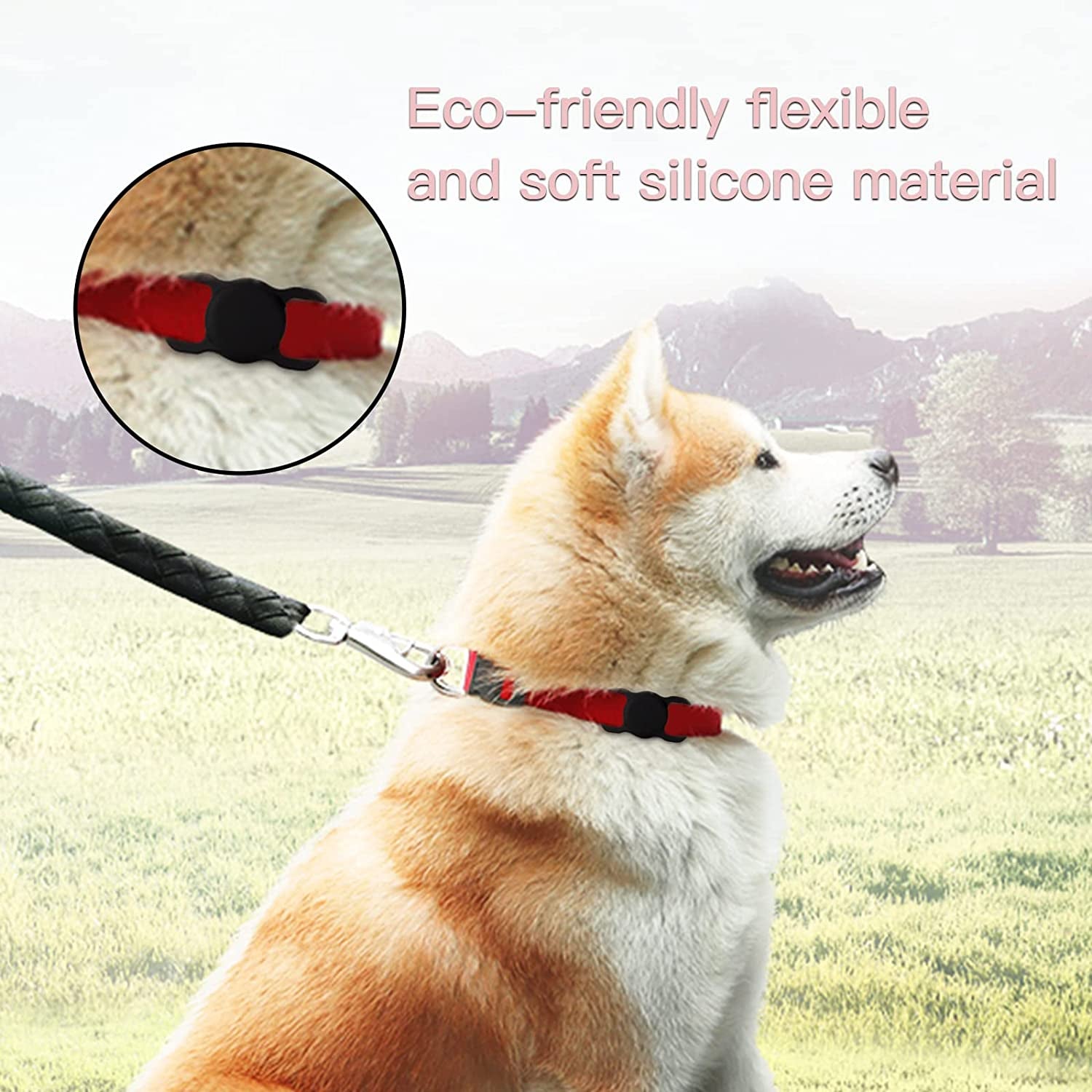 Puppydoggy 2 Pack Airtag Holder for Collar, Dog Cat Tracker Case, Silicone Airtag Case Waterproof, Scratch-Resistant, Anti-Lost & 1 Pack Airtag Keychain Holder for Bag, Suitcase (Small, Yellow)  Demao   