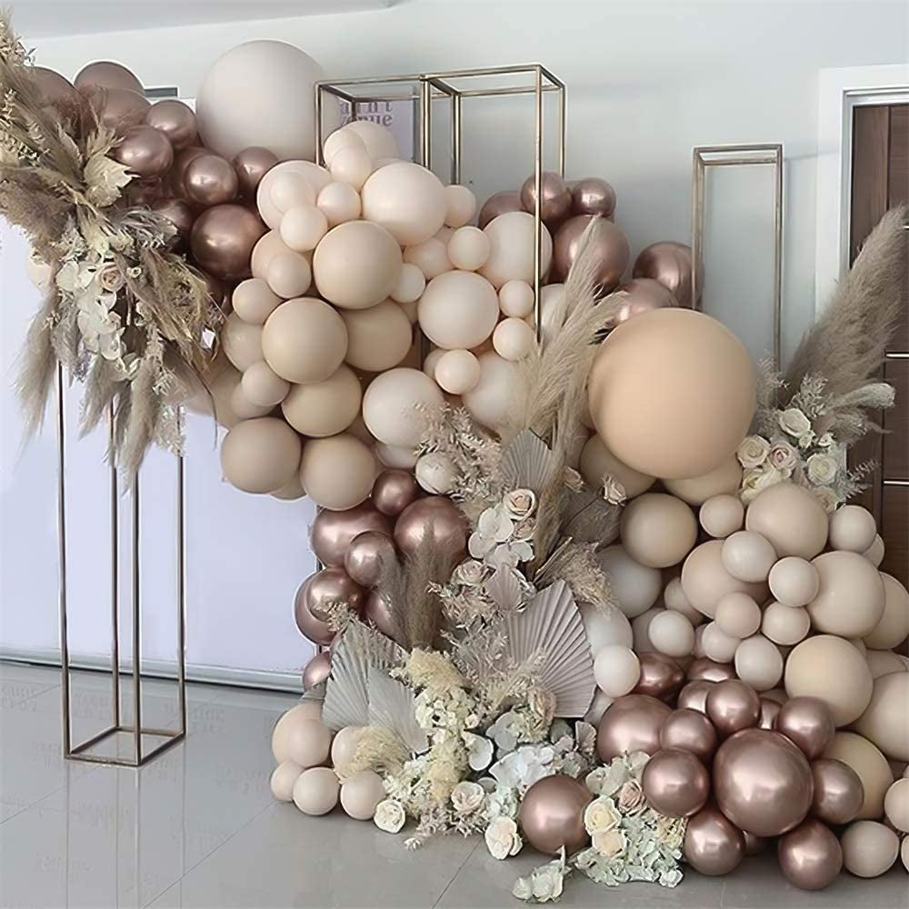 Boho Balloon Garland Arch Kit 147Pcs Blush Pastel Pink Balloon Garland Double Stuffed Dusty Rose Balloon Garland Chrome Rose Gold Balloons for Birthday Baby Shower Bridal Wedding Party Decorations  Lattua 167Pc  