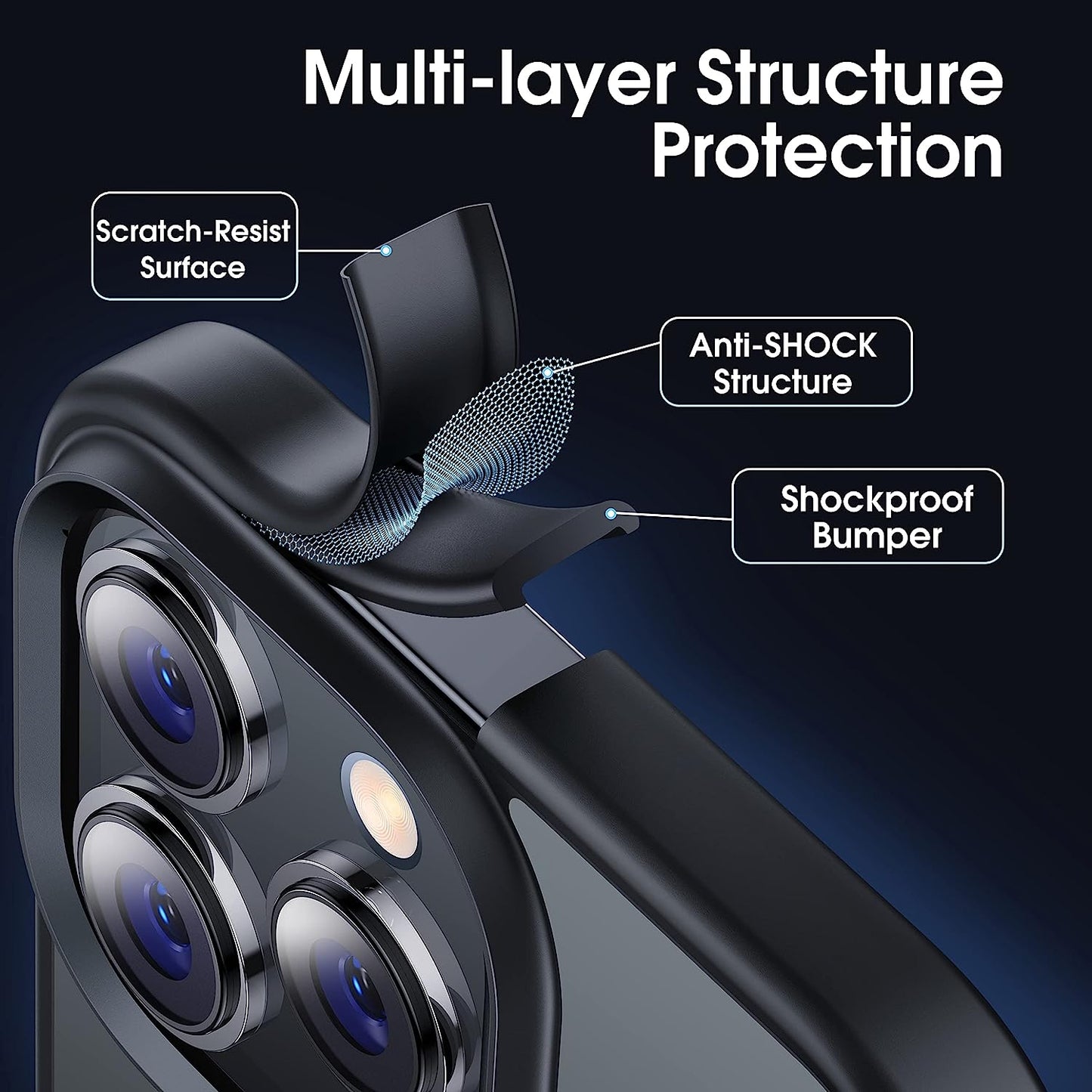 CASEKOO [SGS Tested] Newly Matte Shockproof Iphone 14 Pro Case [10FT Mil-Grade Protection] Anti-Fingerprints & Anti-Scratch Durable Translucent Back Anti-Slip Frame Iphone 14 Pro Phone Case, Black  CASEKOO   