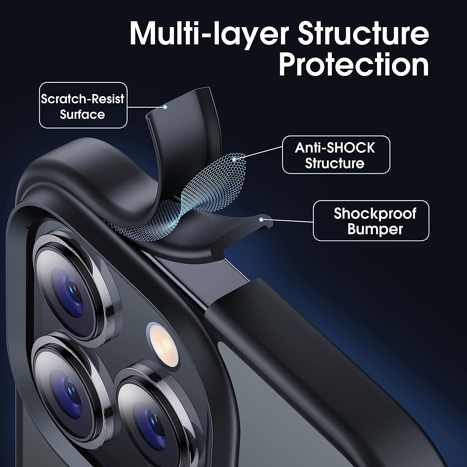 CASEKOO [SGS Tested] Newly Matte Shockproof Iphone 14 Pro Case [10FT Mil-Grade Protection] Anti-Fingerprints & Anti-Scratch Durable Translucent Back Anti-Slip Frame Iphone 14 Pro Phone Case, Black  CASEKOO   