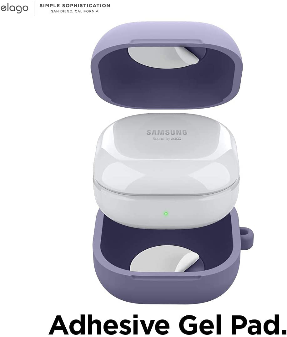 Elago Silicone Hang Case Compatible with Samsung Galaxy Buds 2 Pro Case (2022) / Galaxy Buds 2 Case (2021) / Galaxy Buds Pro Case (2021) / Galaxy Buds Live Case (2020) [Lavender Grey]  elago   