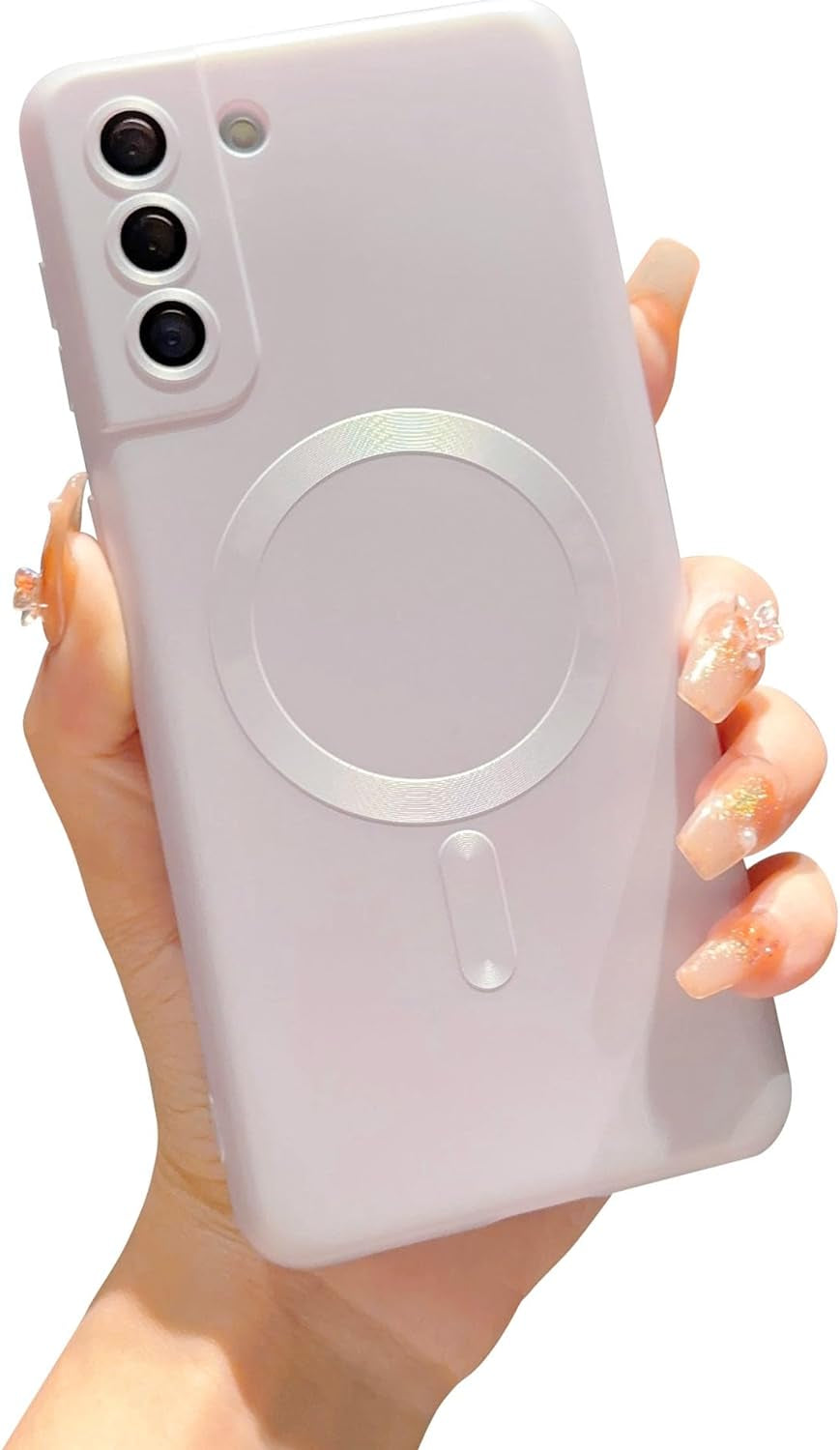 Phylla Samsung Galaxy S21+ plus Phone Case [Compatible with Magsafe] [Full Camera Protection Slim] Luxury Magnetic Solid Color Cover Soft Silicone Bumper for Galaxy S21 plus 5G 6.7" (Blackish Green)  phylla\1 Purple  