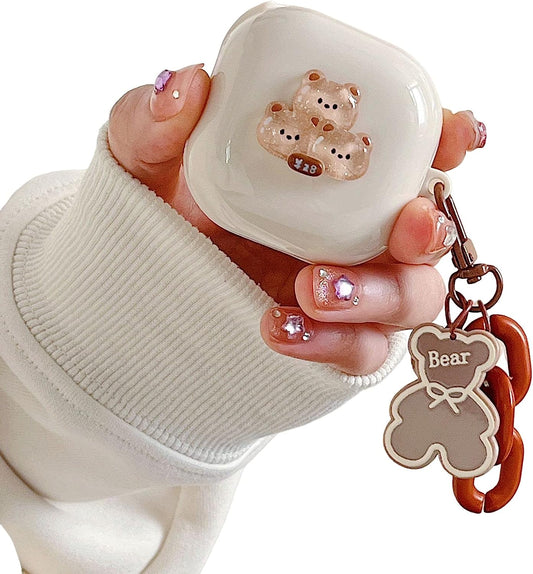 CASEVERSE Case for Samsung Galaxy Buds2 Pro/Buds 2 /Buds Pro/Buds Live with Pendant, Cute Funny Bear Protective Hard PC Headphones Covers  CASEVERSE   