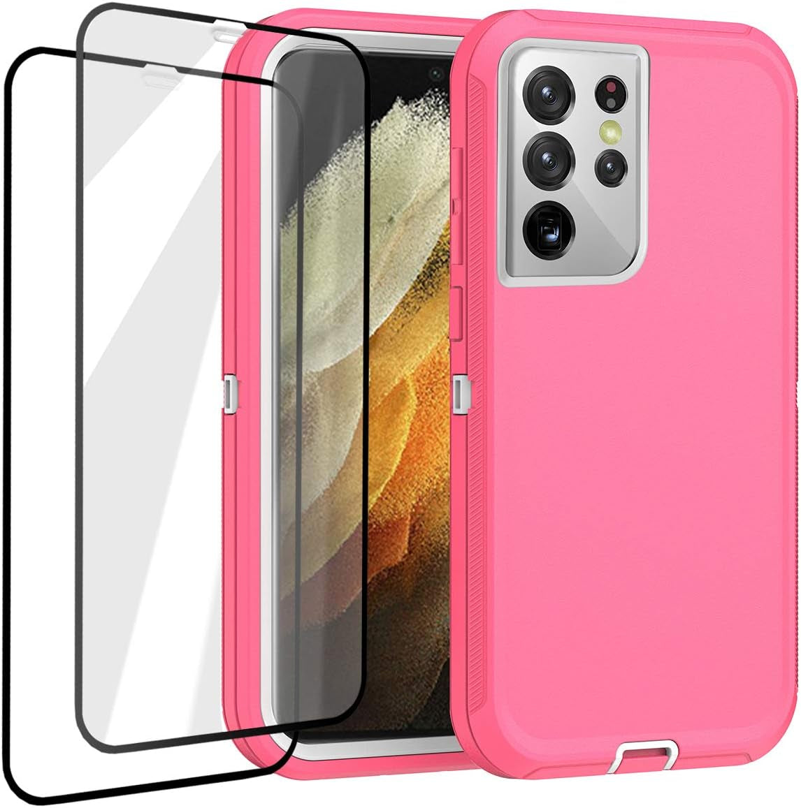 Aicase for Galaxy S21 Ultra Case with Screen Protector, Heavy Duty Drop Protection Full Body Rugged Shockproof/Dustproof 3-Layer Military Grade Tough Durable Phone Cover for Samsung Galaxy S21 Ultra  AICase   