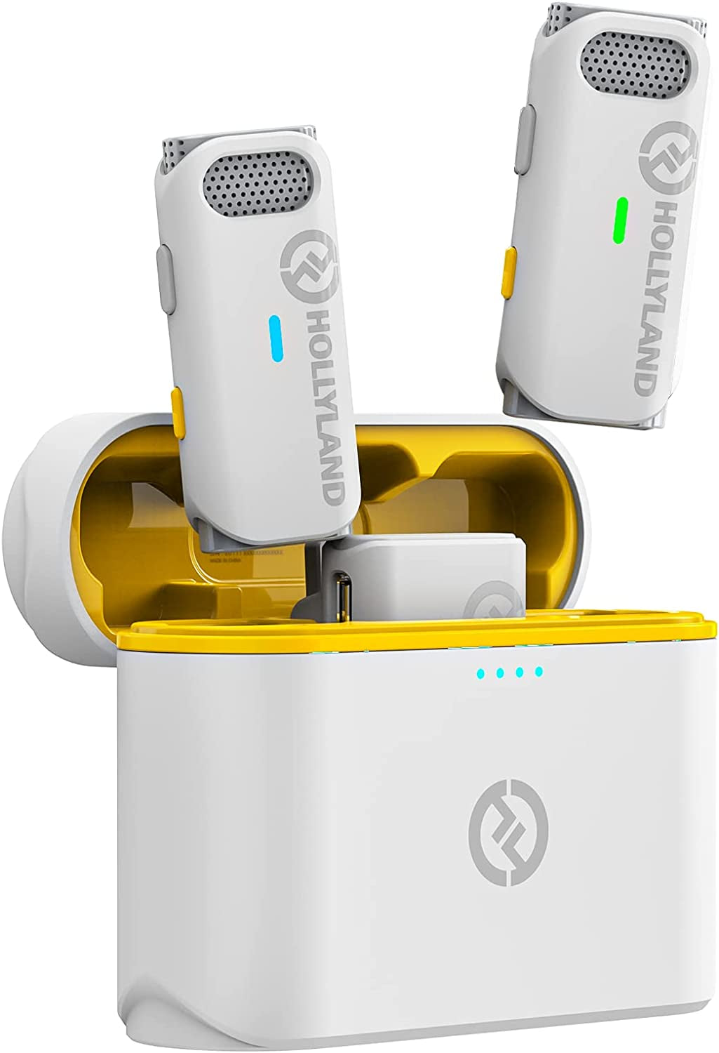 Hollyland Lark M1 Wireless Lavalier Microphone with Noise Cancellation, 656Ft Transmission,8H Battery Life, Compact Wireless Lapel Microphone System for DSLR Cameras/Iphone/Android/Live Streaming  HollyView White 2TX+1RX 