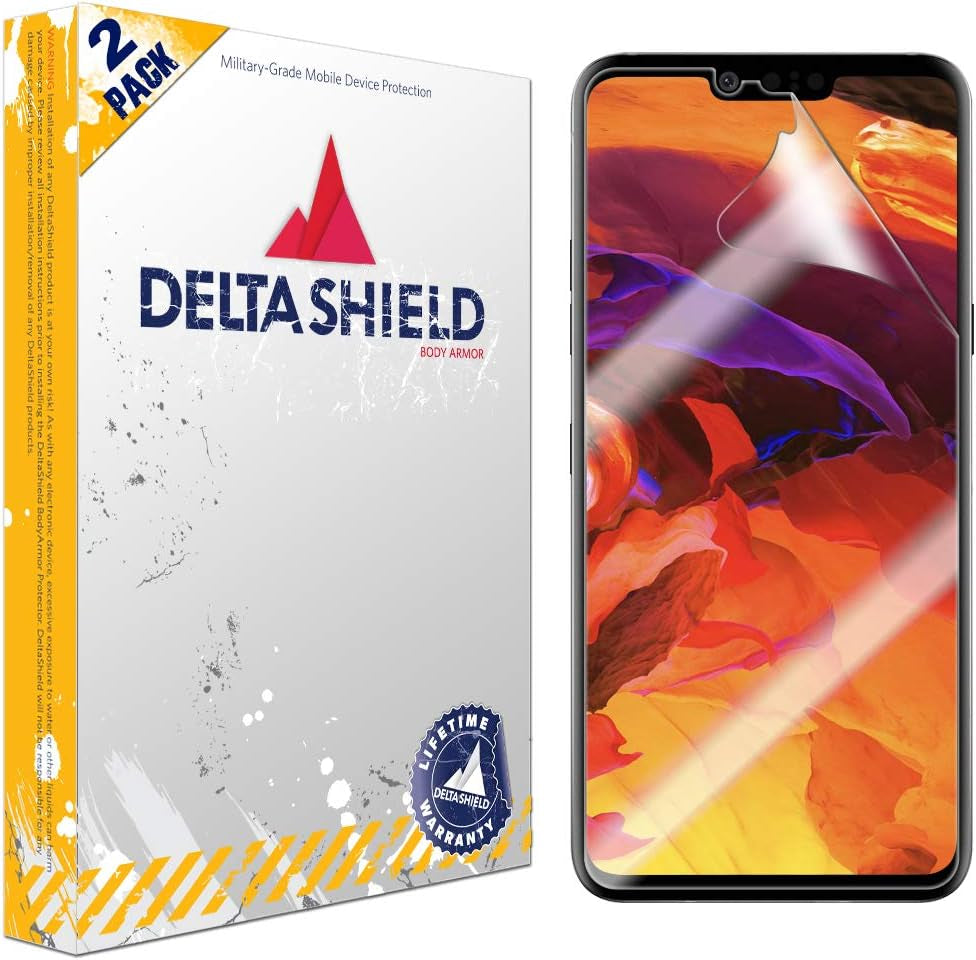 Deltashield Screen Protector for LG G8 Thinq (2-Pack)(Case Compatible Design) Anti-Bubble Military-Grade Clear TPU Film  DeltaShield   