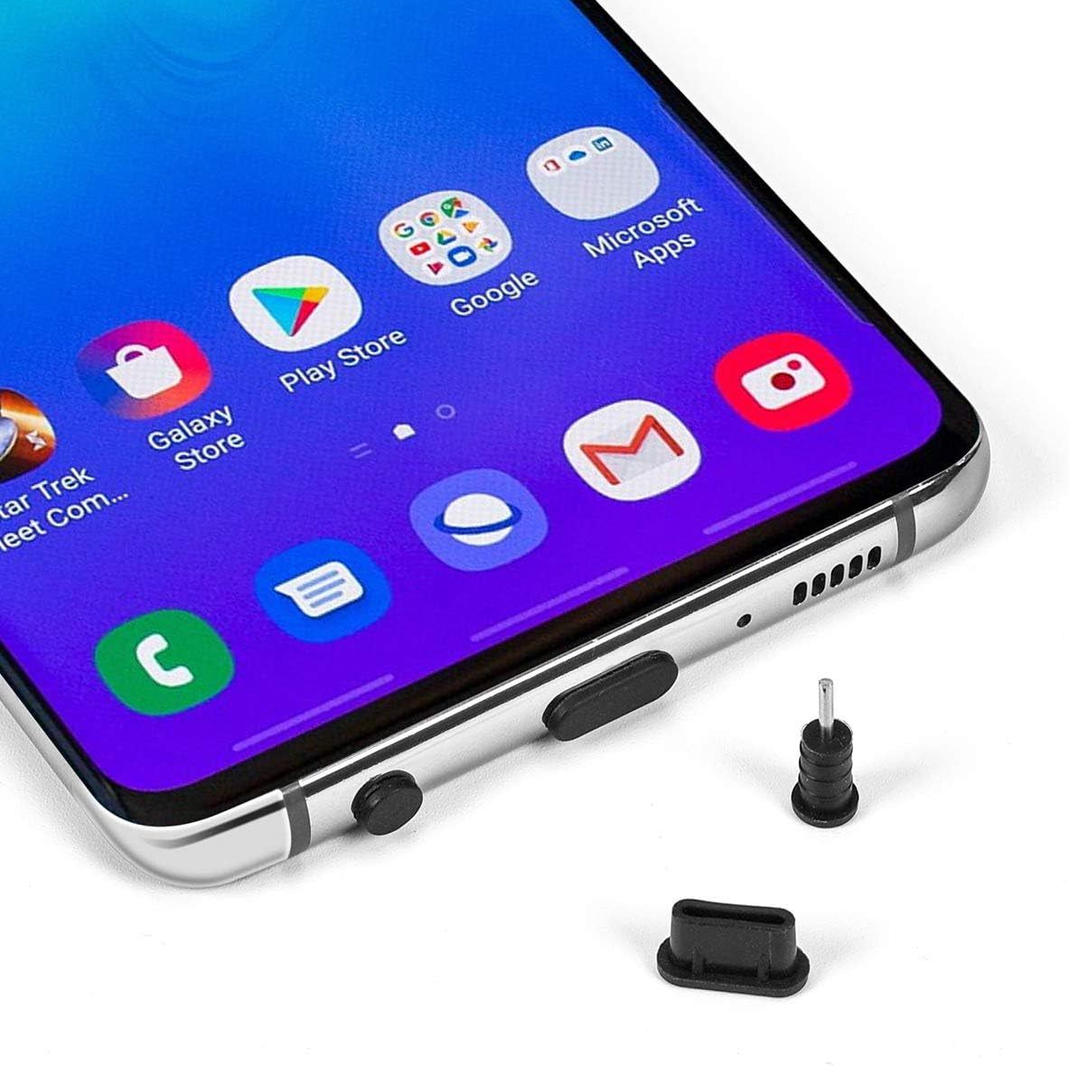 10X USB-C anti Dust Plugs Compatible with Samsung Galaxy S23, S22,S21,S20,S10, plus S10, S9, S8, Note 9, 20, Pixel, Any Type C Port on Smartphone or Macbook Laptop|Silicone Headphone Jack Plug,Black  CaseBuy   