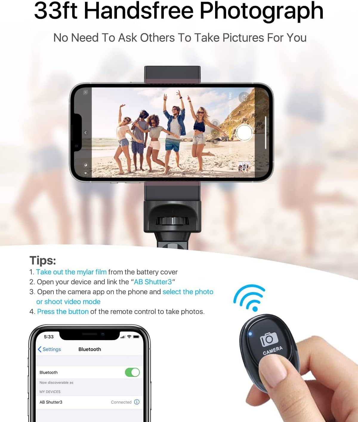 NEXBOOM Phone Tripod - 66" [Stable & Portable] Phone Tripod Stand with Remote, Travel Tripod Compatible with Iphone 14 Pro Max 13 12,Samsung S22/ Camera/Gopro/Video Recording  NEXBOOM   