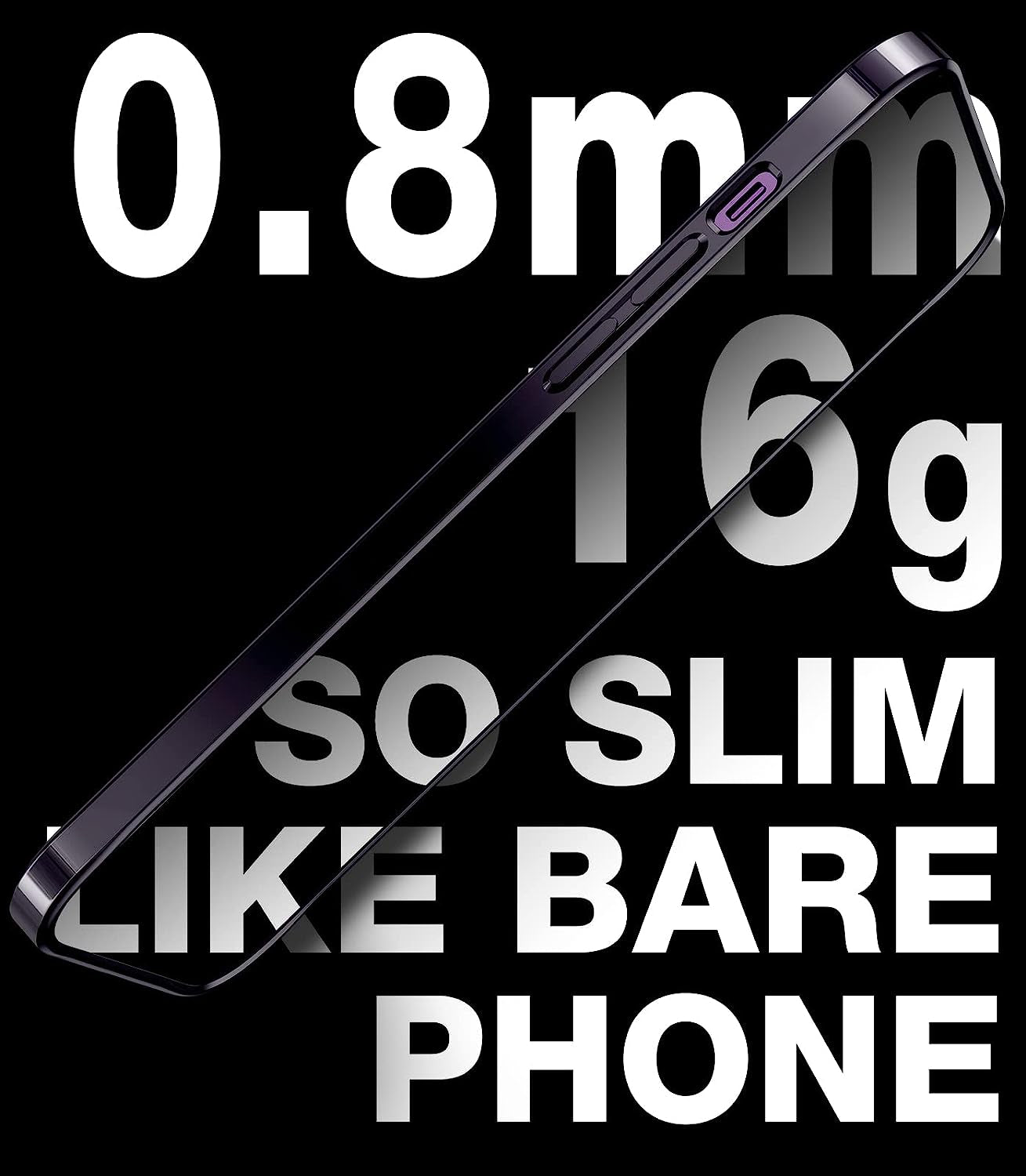 TORRAS Crystal Clear Designed for Iphone 14 Pro Case, Ultra-Thin [Non-Yellowing] [Military Protective Absorber] Slim Fit Soft Silicone TPU Cover for Iphone 14 Pro Phone Case 6.1 Inch, Dark Purple  TORRAS   