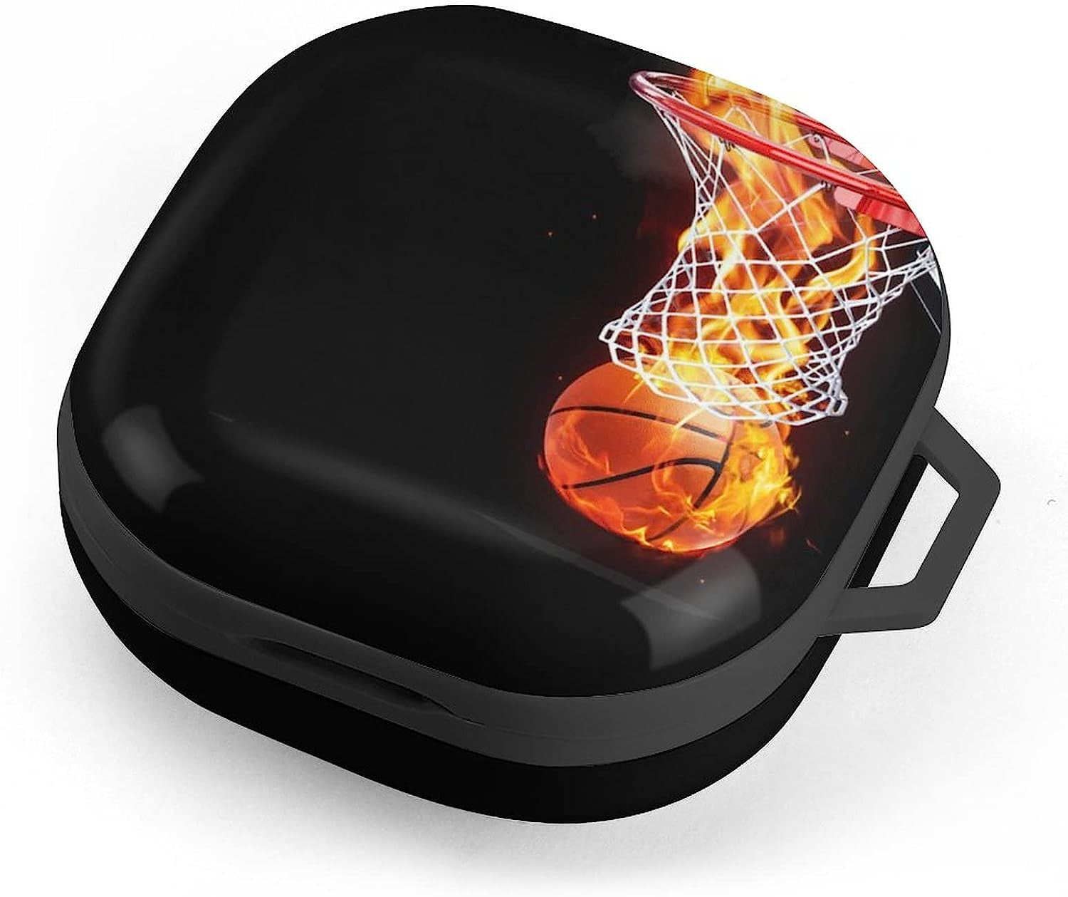 Fire and Basketball Protective Case Cover Compatible with Galaxy Buds Live/Galaxy Buds Pro/Galaxy Buds 2 Pro Charging Case for Women Men  MHXYZHW   