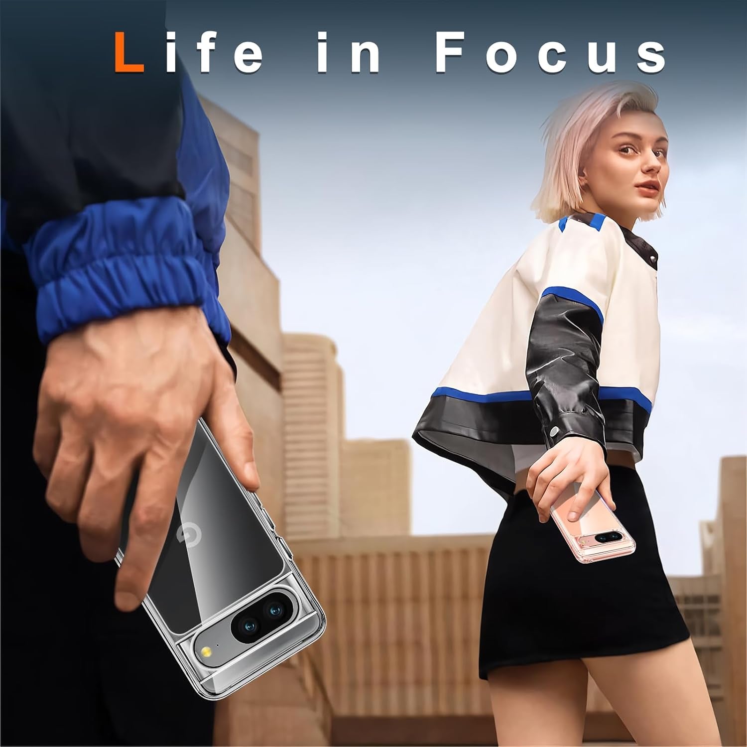 Oterkin for Google Pixel 8 Case Clear, [20X Anti-Yellowing] Pixel 8 Case with [2Pcs Tempered Glass Screen Protector][Built-In 4 Airbags][10Ft Military Protection] Google Pixel 8 Phone Case (Clear)  Oterkin   