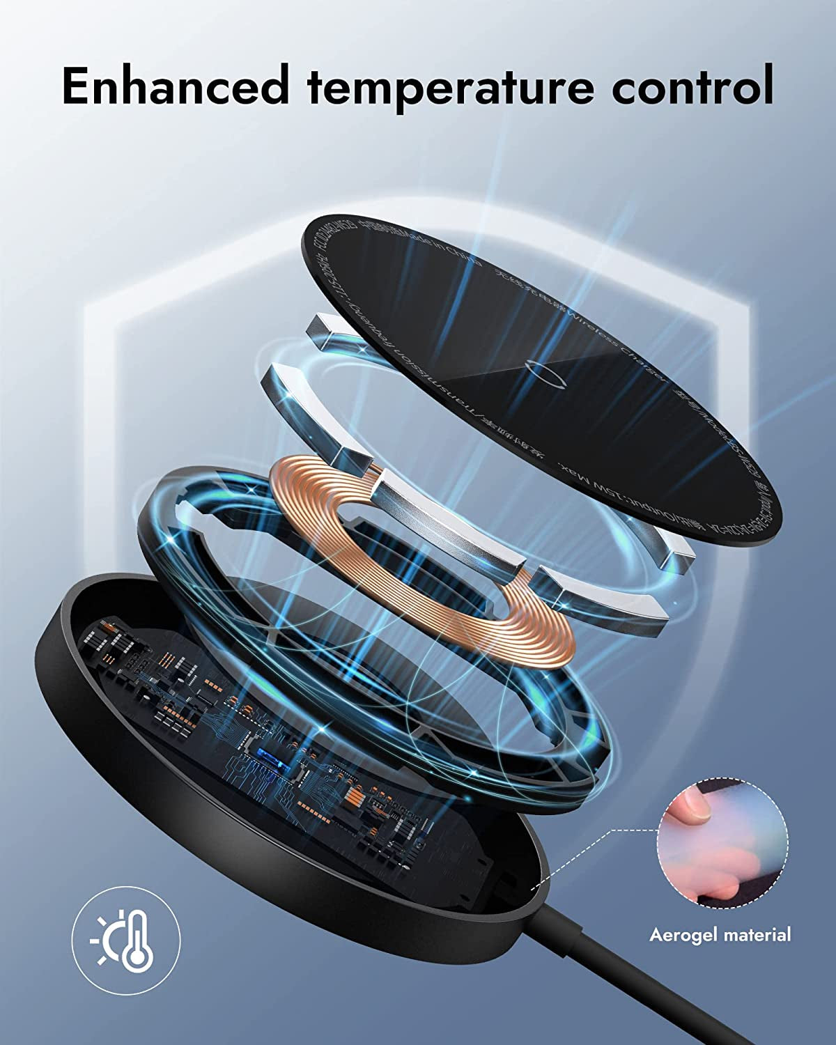 Baseus Wireless Charger for Magsafe, 15W Mini Lightweight Magnetic Wireless Charger with N52 Strong Magnets & Aerogel, Upgraded Temperature Control Compatible with Iphone 12/13/14 Series  Baseus   