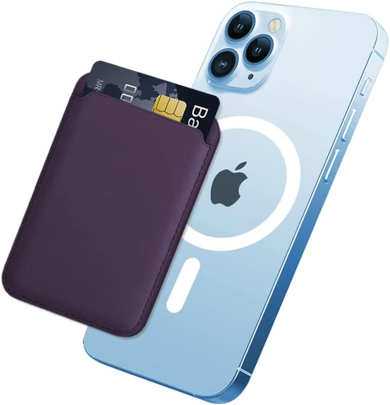 Magnetic Card Wallet Holder with Magsafe for Iphone 14 Pro Max/14 Plus/14 Pro/14, for Iphone 13 Pro Max/13 Pro/13/13 Mini, for Iphone 12/12 Pro/12 Max/12 Mini,Midnight  TWZKG CherryRed  