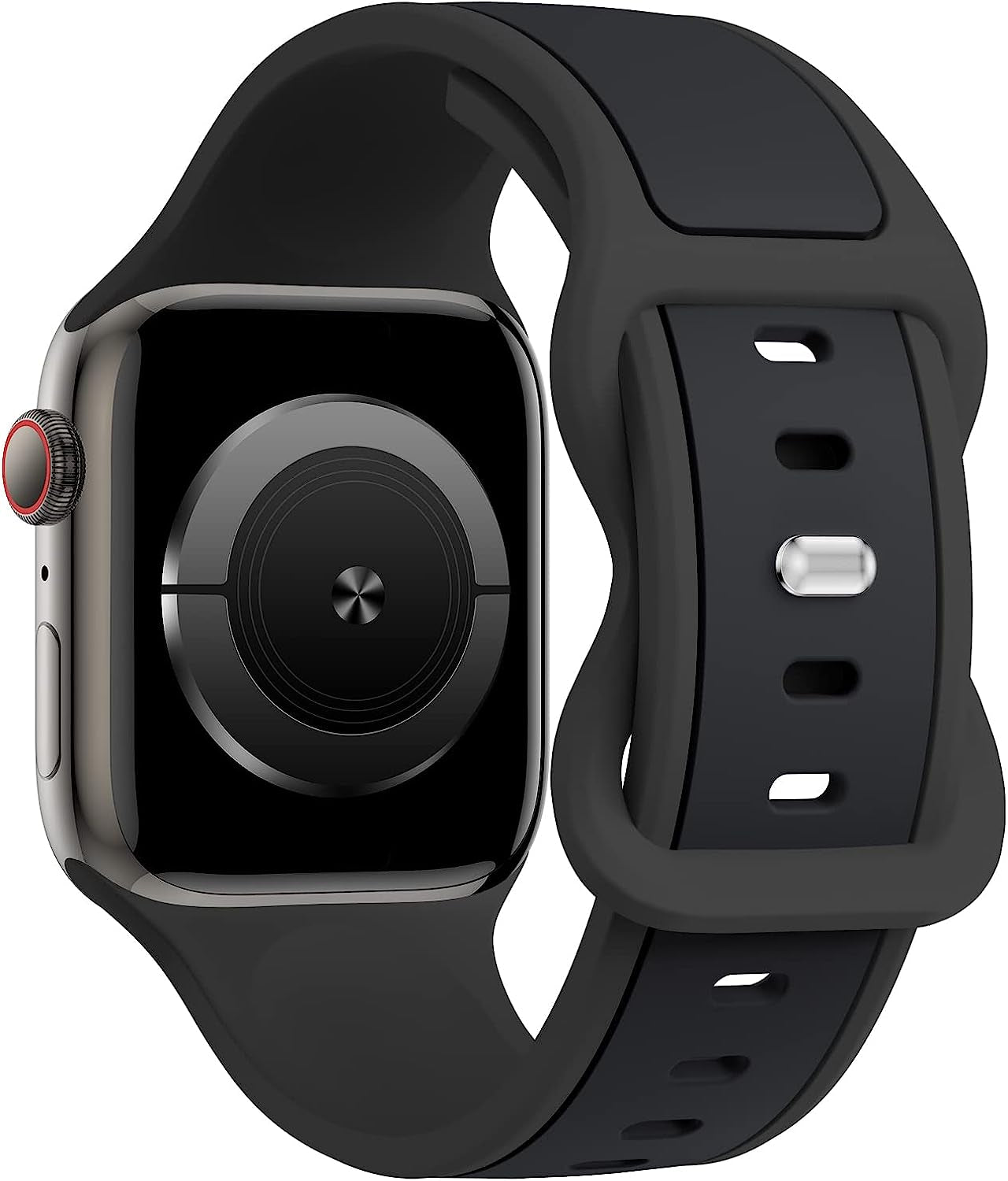 Acrbiutu Two-Toned Dual Color Bands Compatible with Apple Watch 38Mm 40Mm 41Mm 42Mm 44Mm 45Mm 49Mm, Replacement Soft Silicone Sport Strap for Iwatch Series Ultra 8/7/6/5/4/3/2/1 SE Women Men  Acrbiutu Anthracite/Black 38mm/40mm/41mm 