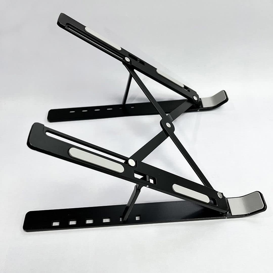 Chezmax Laptop Stand Magnetic Notebook Phone Holder, Adjustable Aluminum Compatible Ergonomic Foldable Computer Riser, Multi-Angle Tablets Tray for 10-15.6 Inch Ultrabook Black  ChezMax   