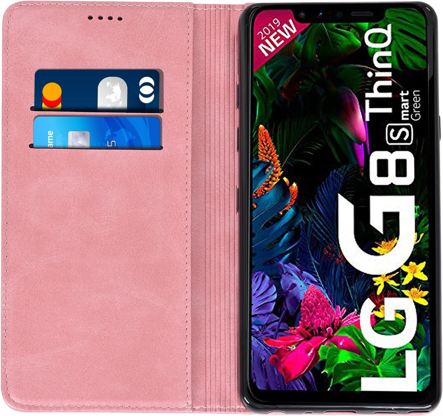 BGTXCZ LG G8 Thinq Case, LG G8 Thinq Wallet Case, [Flip Fold Leather] PU Leather Case with Kickstand Function and ID Credit Card Slot, Magnetic Closure Phone Cover for LG G8 Thinq 5G(Rose Gold)  Xiaoki   