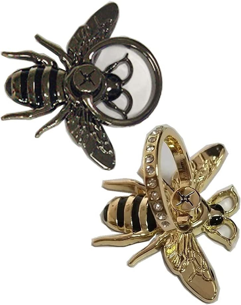 Bzybel 1Pcs Black Rock-Roll Punk Honeybee Pattern Cell Phone Ring Holder Electronics Ring Holder Stand Finger Ring Kickstand Compatible Various Mobile Phones or Phone Case  Bzybel   