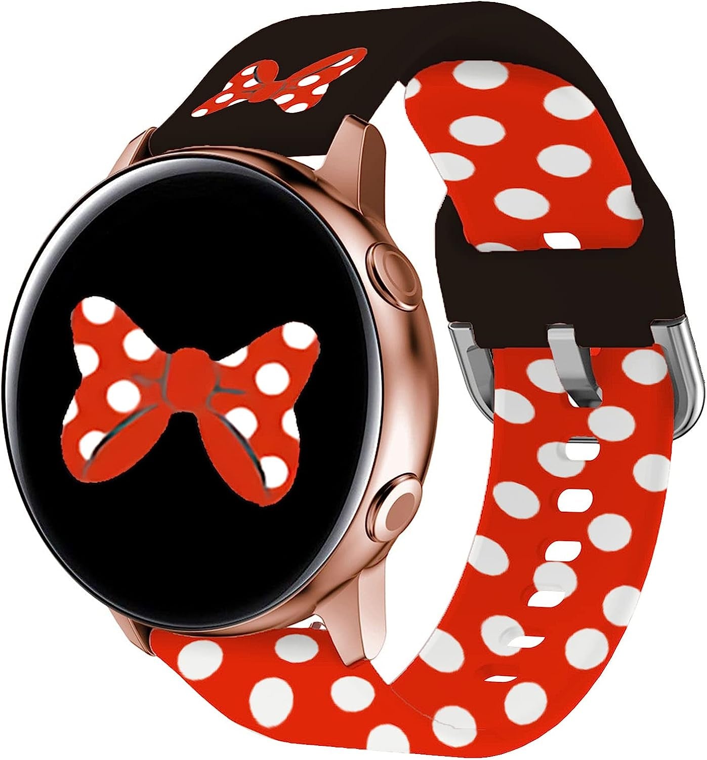 20Mm Band for Samsung Galaxy Watch 4 5 Pro Band 40Mm 44Mm 45Mm/Galaxy Watch 4 Classic Band 42Mm 46Mm/Watch 3 41Mm/Active 2, 22Mm Bands for Samsung Galaxy Watch 3 Band 45Mm/Samsung Gear S3 Frontier  Sqweey Cartoon Mouse Bow-knot 20mm 