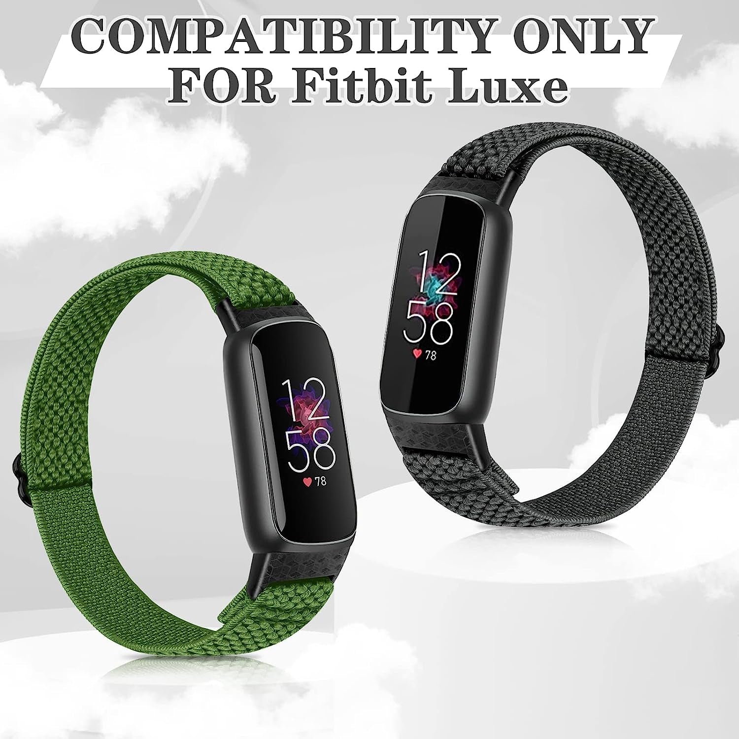 XFYELE Elastic Nylon Band Compatible with Fitbit Luxe / Special Edition，Stretchable Breathable Nylon Sport Loop Replacement Strap for Fitbit Luxe for Men Women  XFYELE   