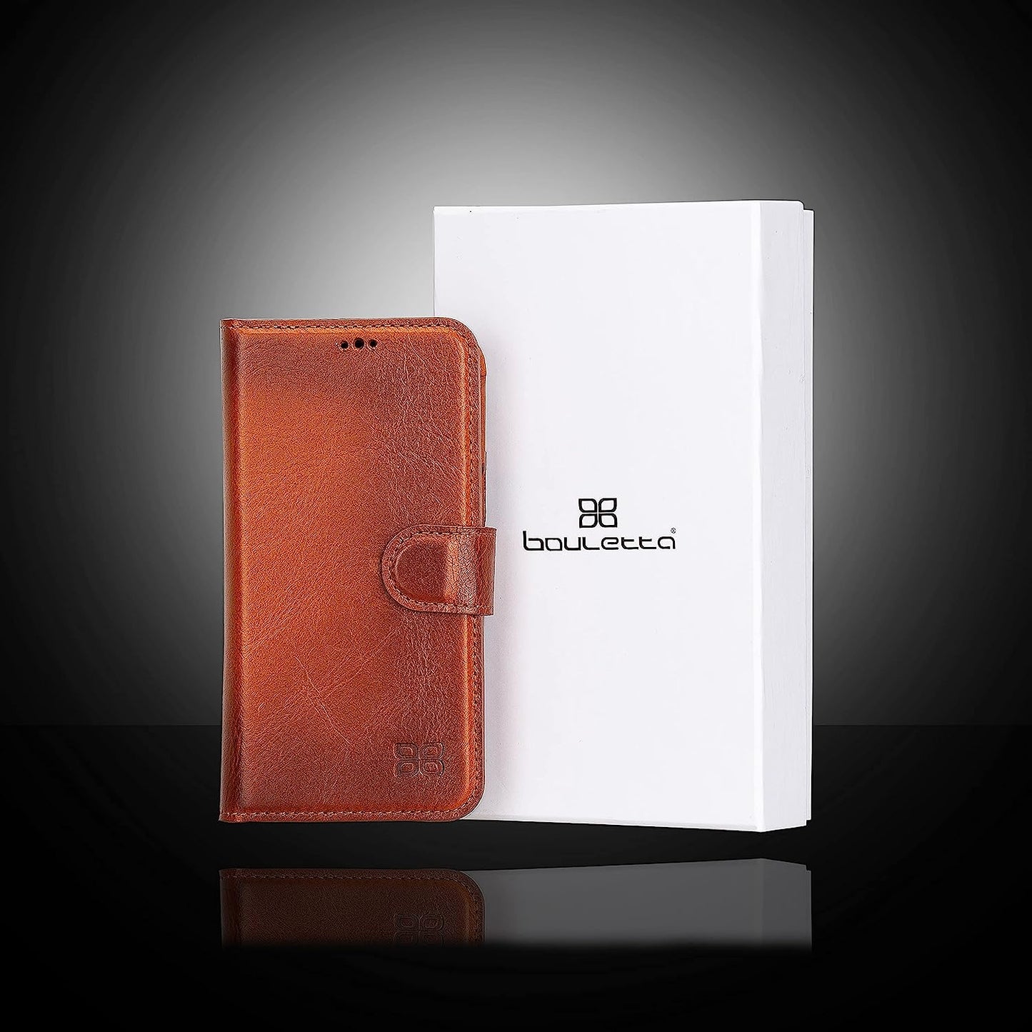 BOULETTA Leather Wallet Case for Iphone 13 Mini (5.4'') - Magsafe Flip Folio Cases Magnetic Detachable RFID Phone Cover with 3 Card Slots  Bouletta   