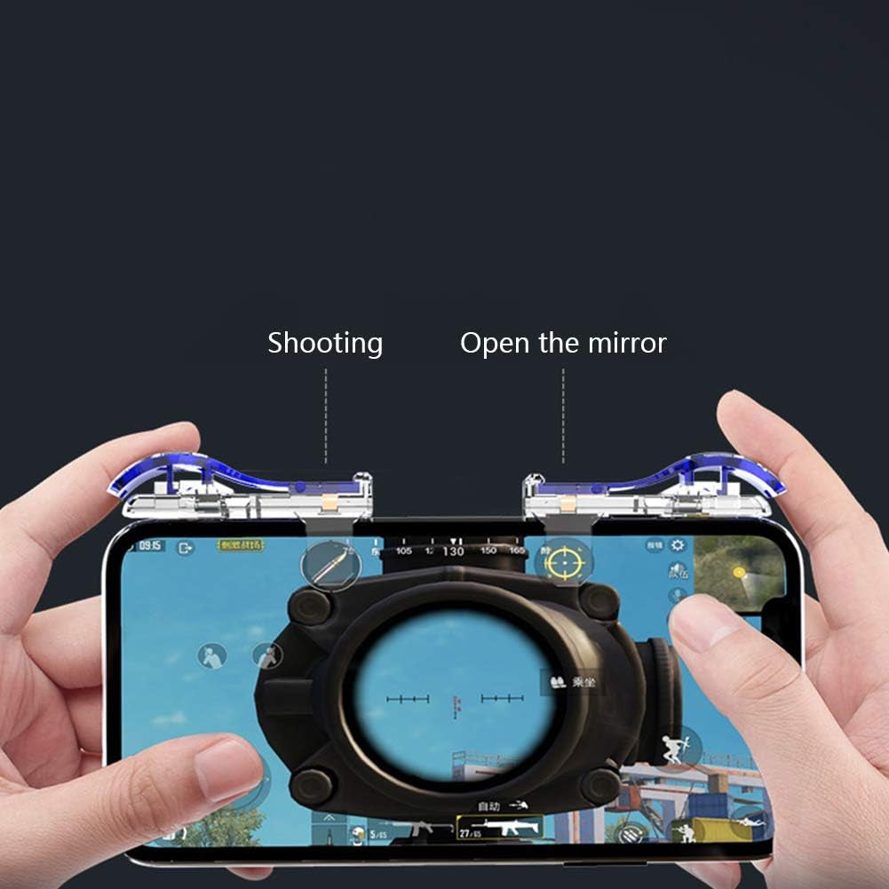 Gaming Trigger 1 Pair Portable Ergonomic Practical Smart Phone Shooter Controller Accessories Aim Key Universal Gamepad Transparent Auxiliary Mobile Game Fire Button  MORE11   
