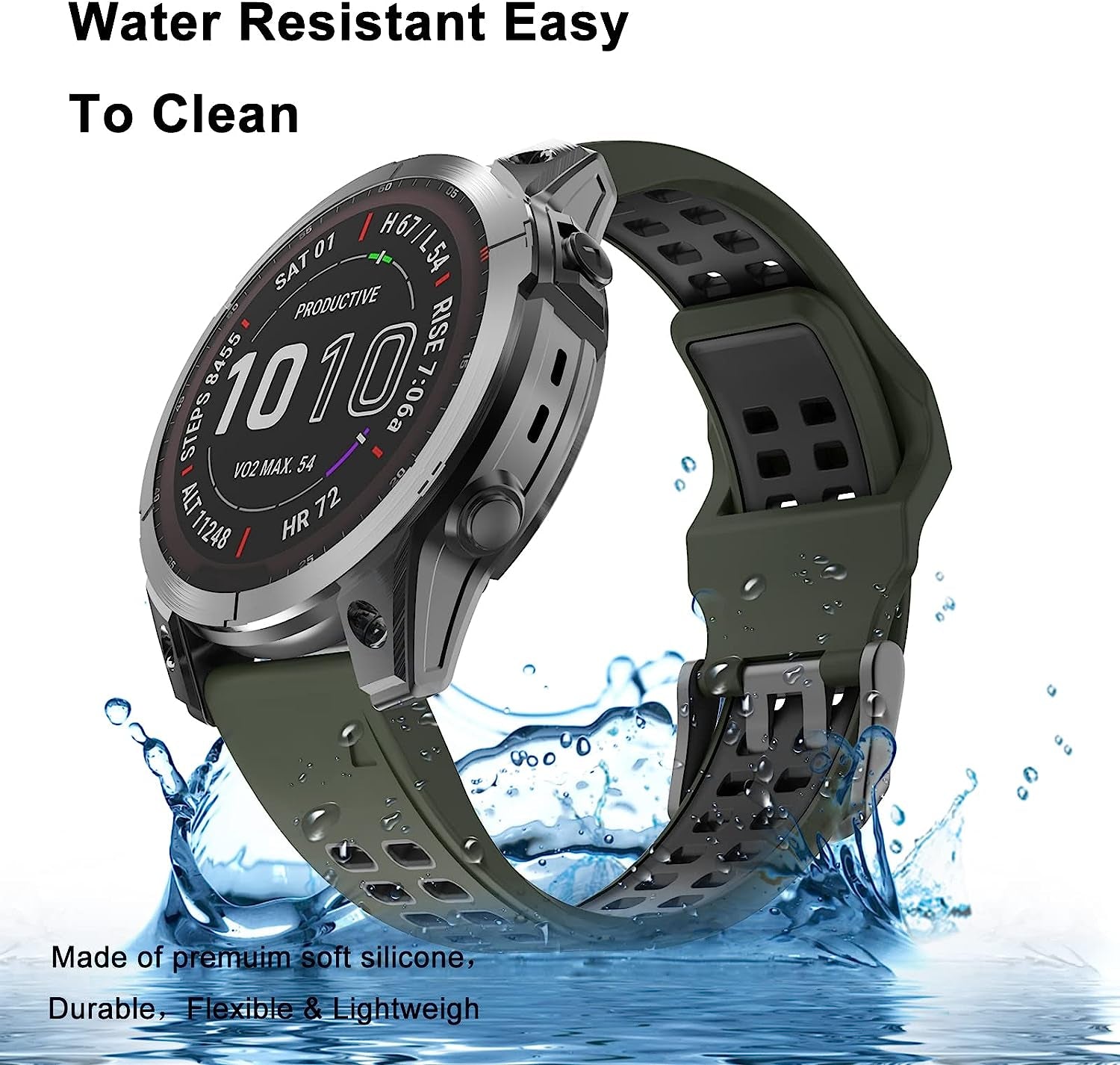 Isabake Compatible with Fenix 7 Band 22Mm Easy-Fit Silicone Watch Strap Replacement for Fenix 5/Fenix 5 Plus/Fenix 6/Fenix 6 Pro/ Forerunner 935/Forerunner 945/Approach S60/Quatix 5  Isabake   