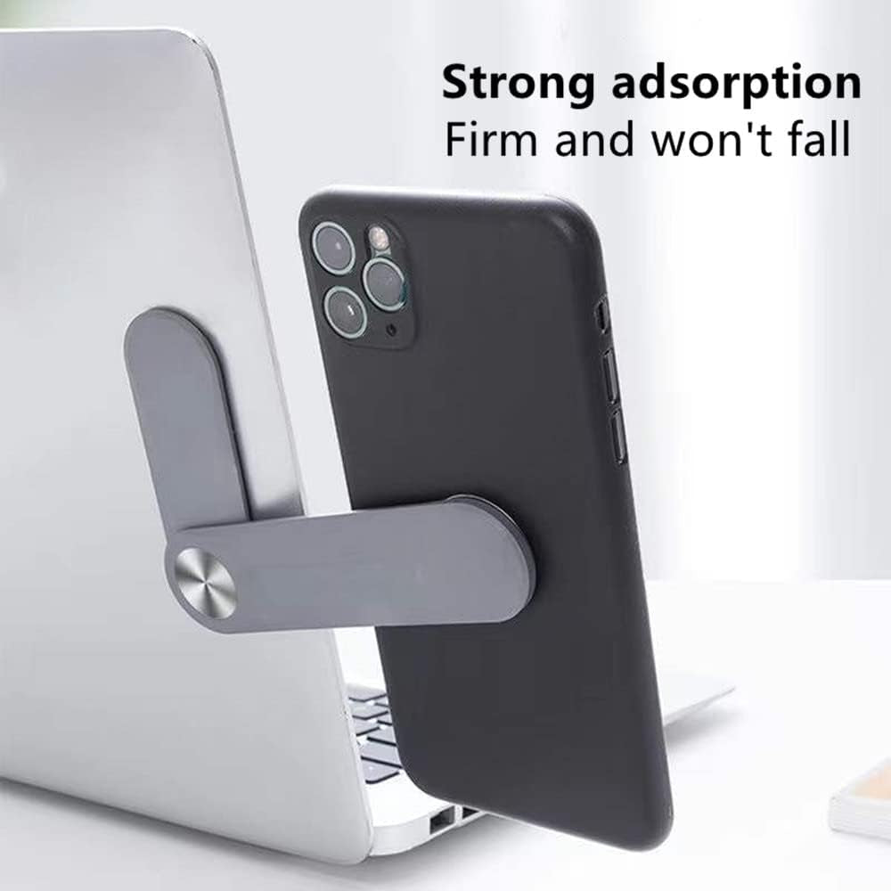 Dlmlemu Magnetic Phone Holder for Laptop, Slim Portable Adjustable Computer Monitor Side Clip Expansion Bracket for 4 - 8 Inches Iphone Smartphone, Mobile Phone Holder for Laptop Side Mount  Dlmlemu   