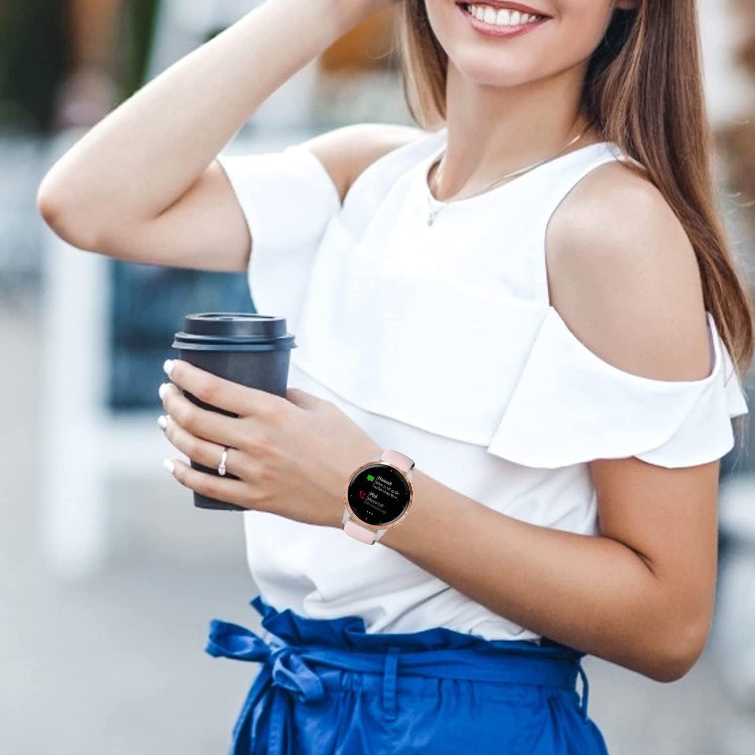 Krudary Bands Compatible with Garmin Vivoactive 4S / Vivomove 3S/ Venu 2S Soft Silicone Fadeless Pattern Printed Floral 18MM Replacement Wristband for Garmin Forerunner 255S/255S Music  Krudary   