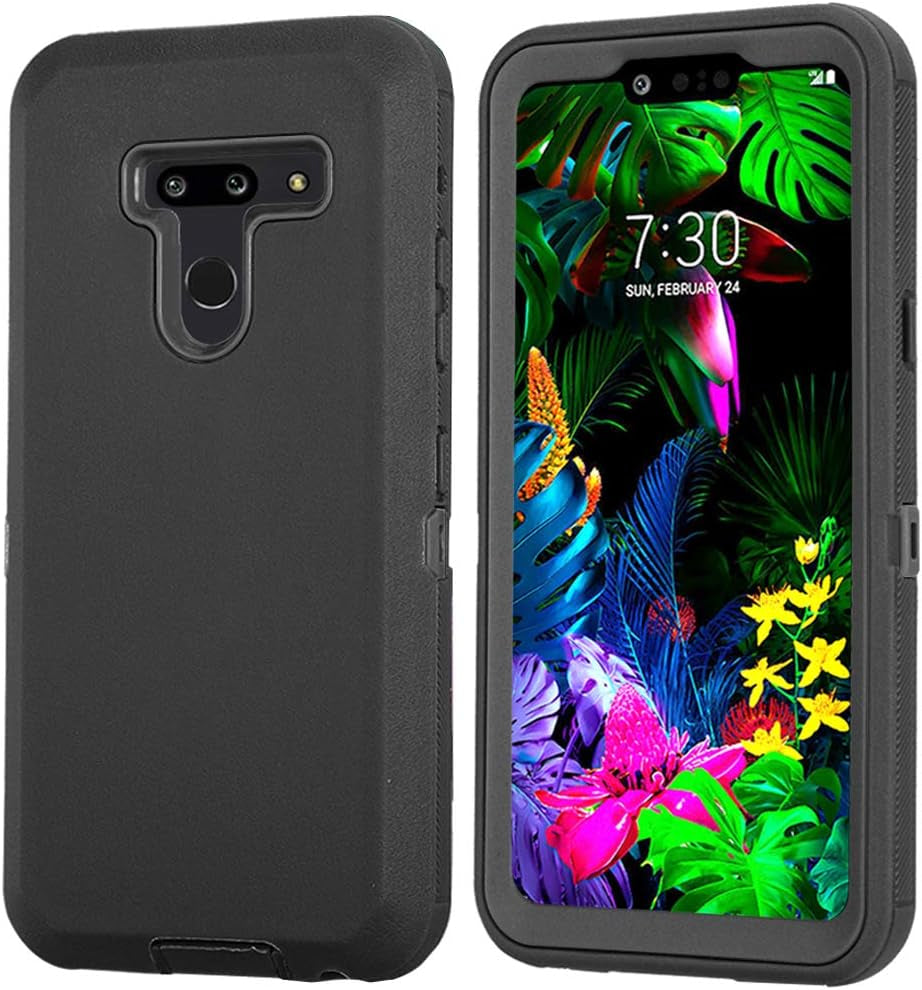 Aimoll-88 Case for LG G8/G8 Thinq with Built-In Screen Protector Heavy Duty Shockproof Hybrid High Impact Resistant Rugged Full-Body Tri-Layer Protective Phone Cover for LG G8/G8 Thinq (Black/Orange)  Aimoll-88 Black  