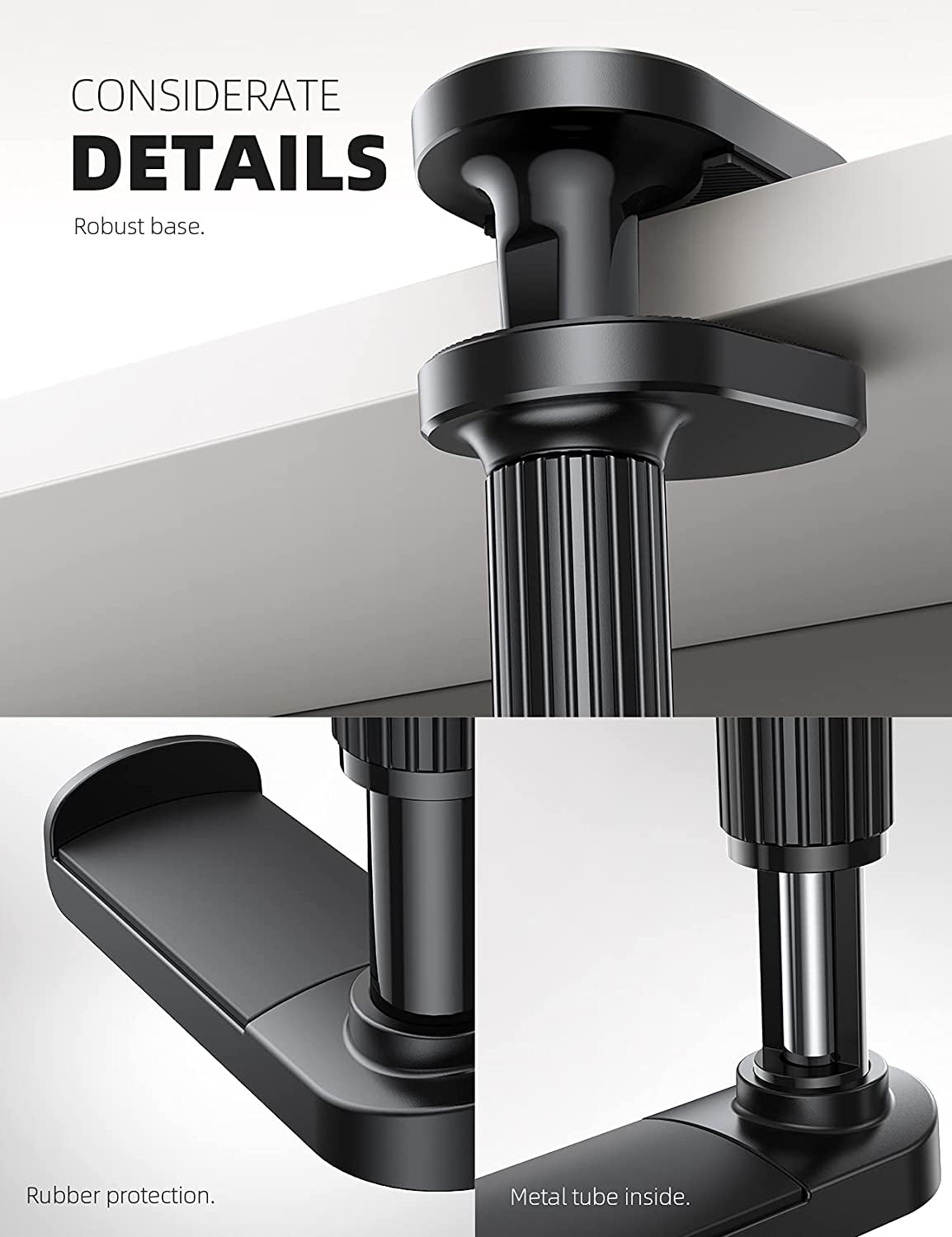 Lamicall Headphone Stand, Headset Hanger - [2022 Upgarded] 360° Rotating Earphones Holder Hook Mount Clamp under Desk for Airpods Max, Sennheiser, More, Black  Lamicall   