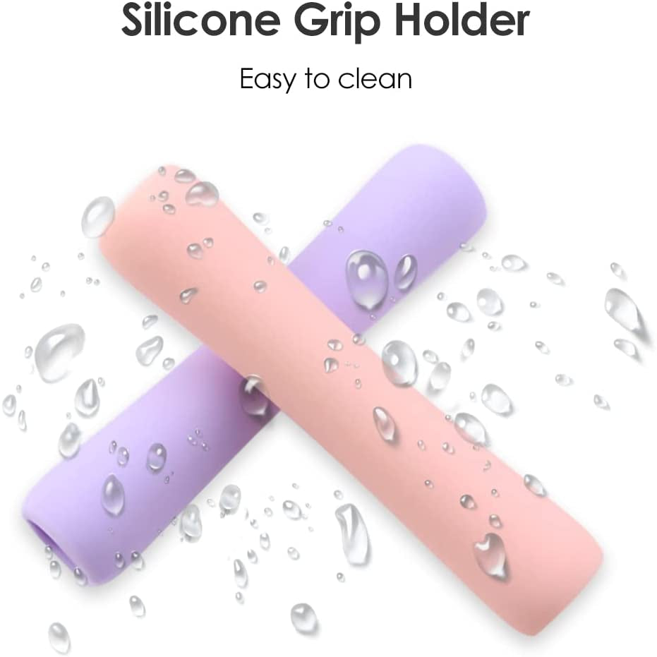 Proelife 2-Pack Ergonomics Grip Holder for Apple Pencil 2Nd Gen Stylus Accessory Slim Silicone Protective Sleeve Cover Holder without Interference for Apple Pencil 2 Magnetic Charging (Pink/Purple)  ProElife   