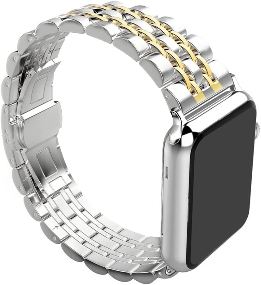 Amzaokay Band Compatible for Apple Watch Series Ultra SE Series 8 7 6 5 4 40Mm 41Mm 44Mm 45Mm 49Mm/ Series 3 2 1 38Mm 42Mm for Women Men,Stainless Steel Band for Iwatch Replacement Strap  AmzAokay   