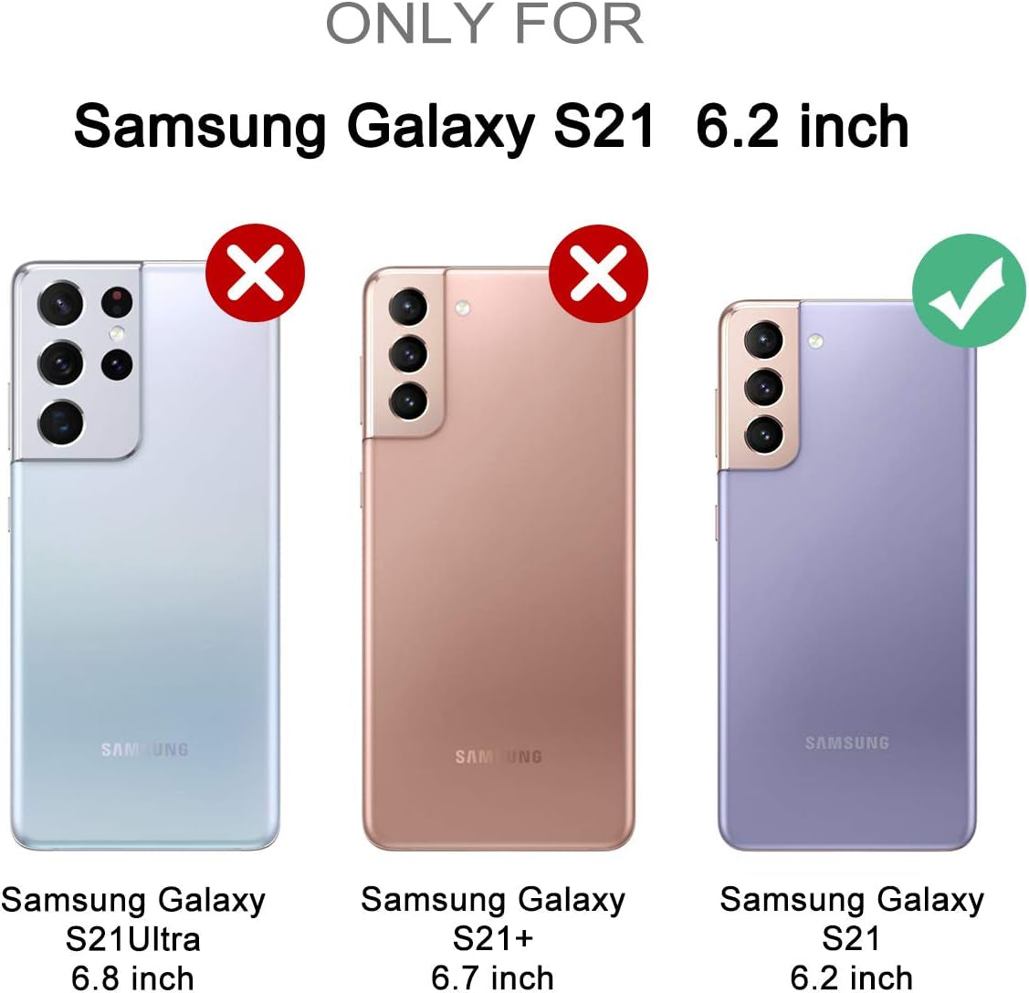 SURITCH for Samsung Galaxy S21 Clear Case 6.2" (Only), [Built-In Screen Protector] Full Body Protective Hard Shell+Soft TPU Phone Case for Samsung S21 -(Full Clear)  SURITCH   