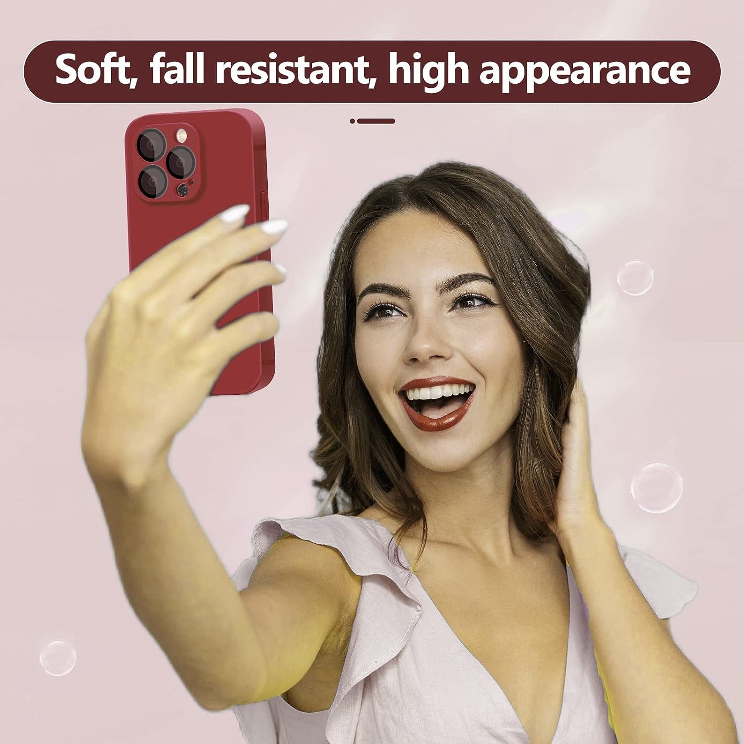 YZR Silicone Case for Iphone 12 Pro Max Case 6.7 Inch, Individual Protection for Each Lens, Liquid Silicone Phone Case with Microfiber Lining (Hawthorn Red)  YZR   