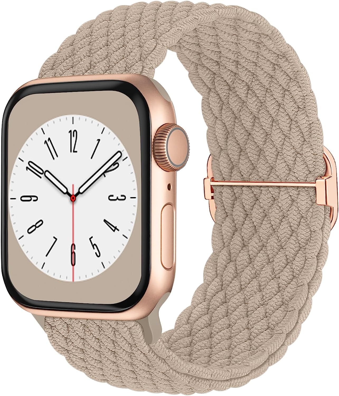 Braided Solo Loop Compatible with Apple Watch Band 38Mm 40Mm 41Mm 42Mm 44Mm 45Mm 49Mm for Women Men, Stretchy Straps Elastic Sport Wristbands for Iwatch Series 8 7 6 5 4 3 2 1 SE Ultra  Butifacion Milktea 38/40/41mm 